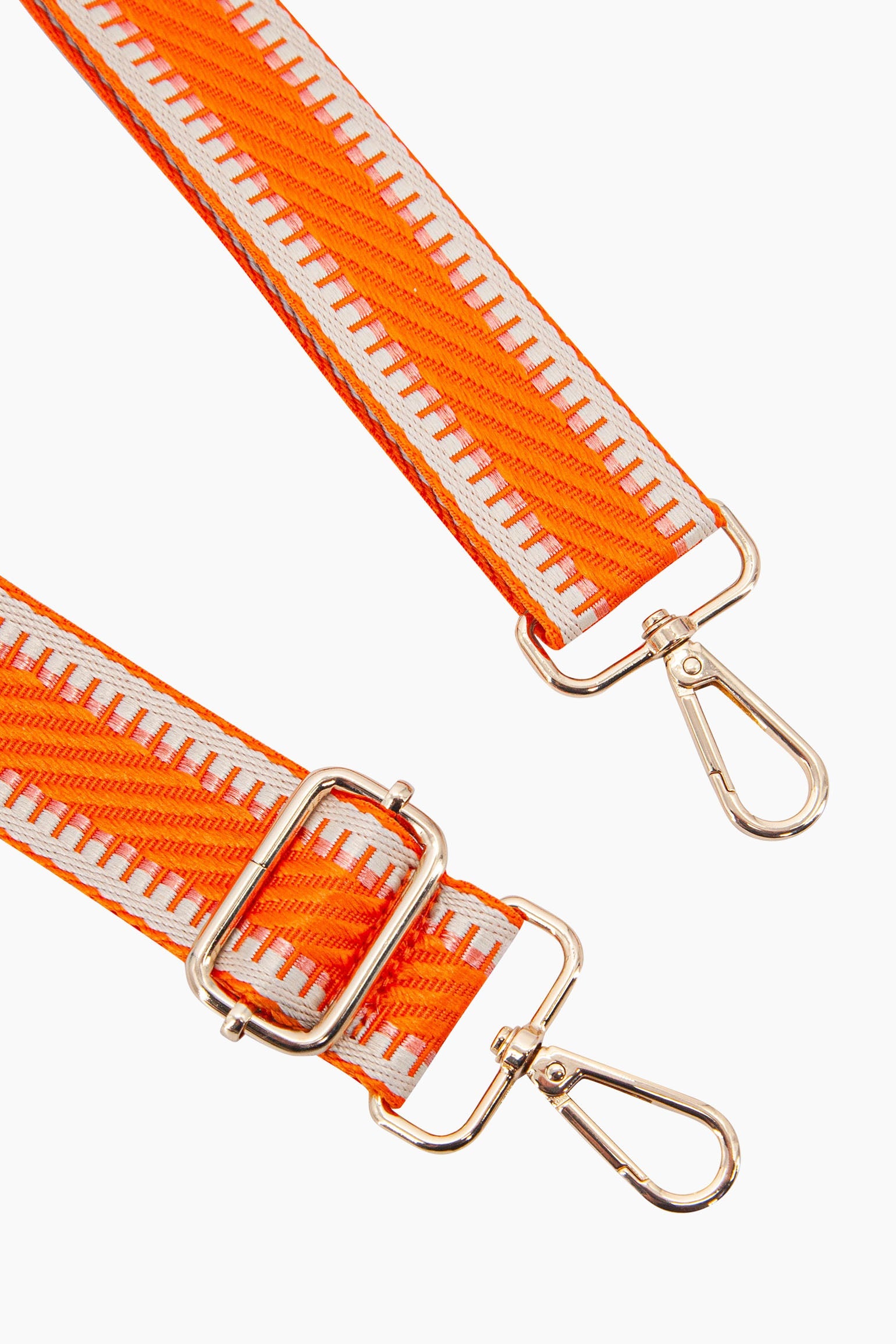 Orange Sarta Orange Stripe Trim Woven Bag Strap, Image 2 of 4