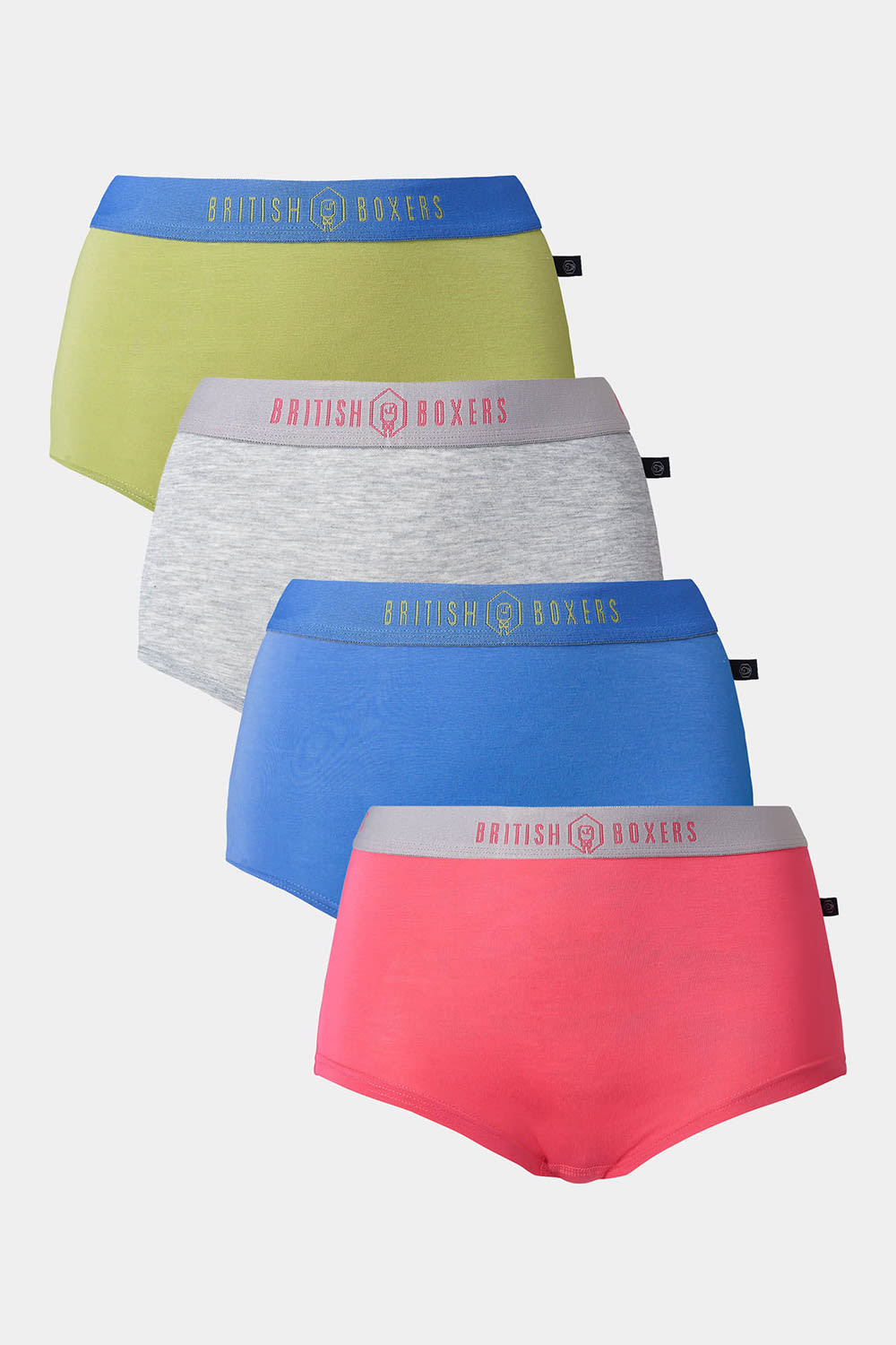 Multi British Boxers Multi Pack of Four "Fresh Pastels" Bamboo Hipster Boxers Briefs, Image 1 of 5