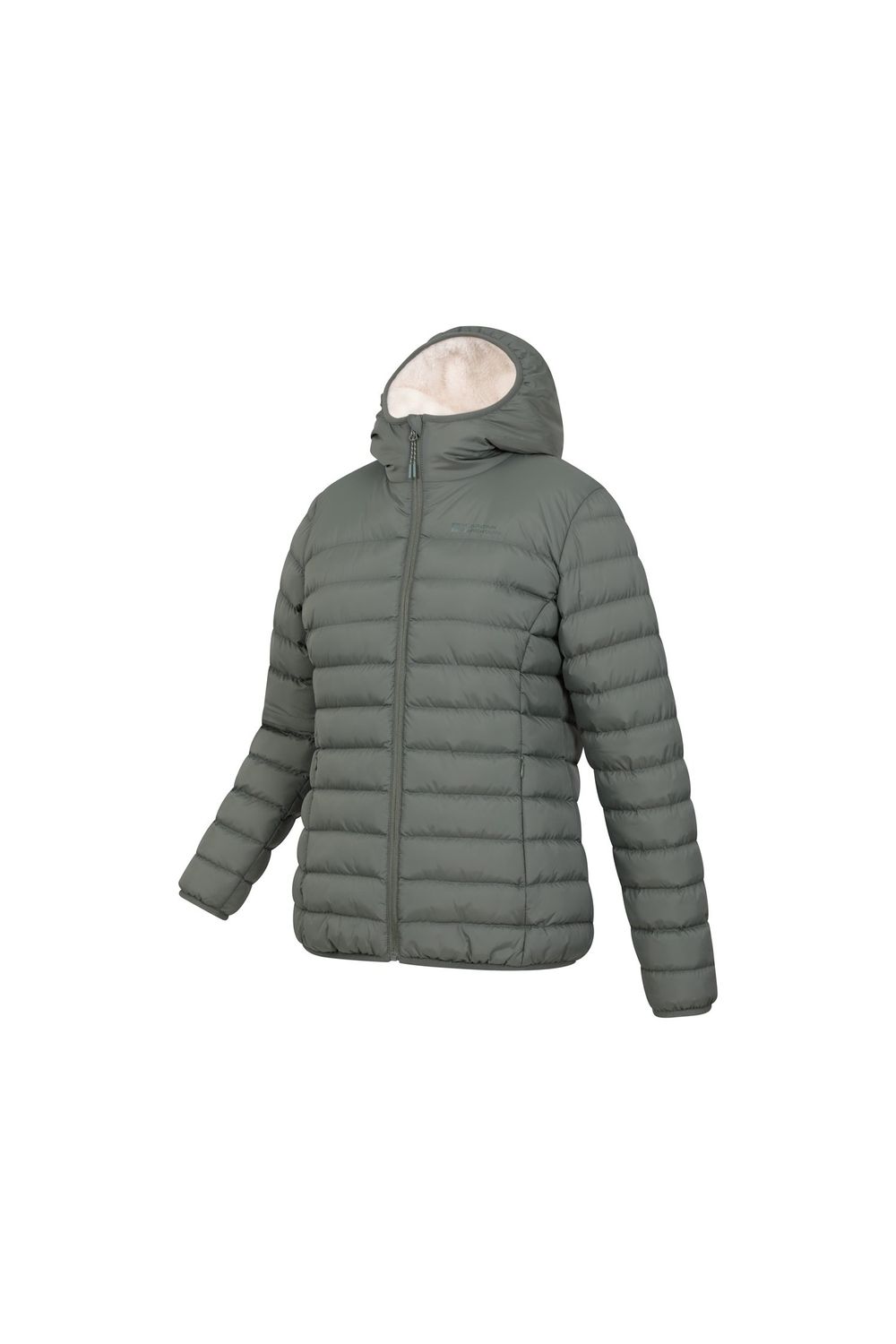 Khaki Faux Fur Lined Padded Jacket, Image 3 of 5
