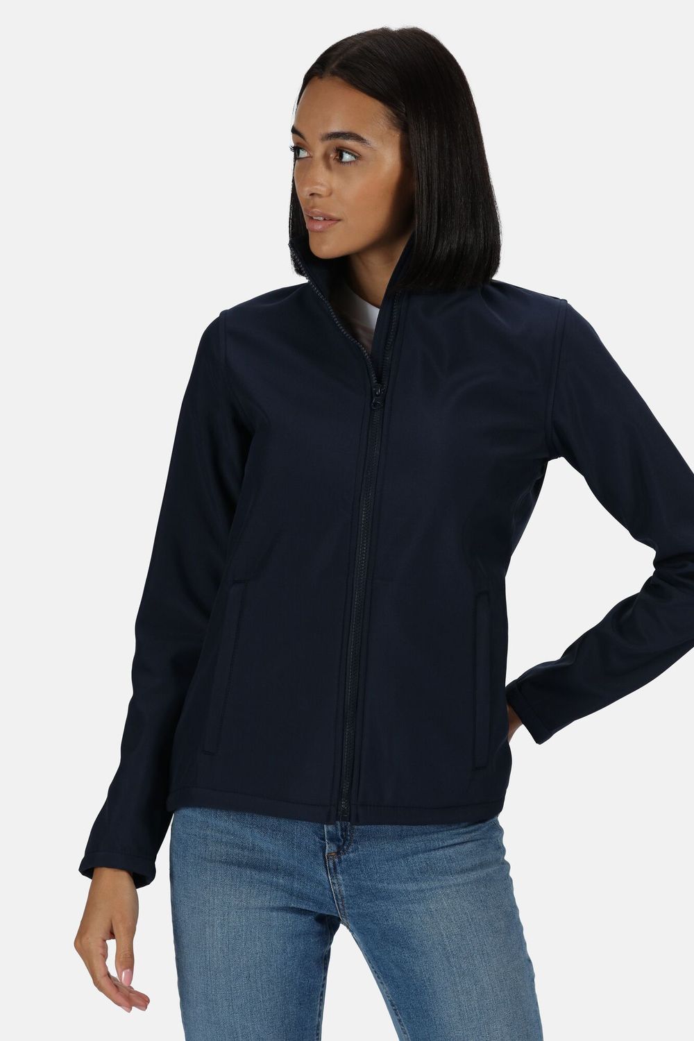 Navy Printable Soft Shell Jacket, Image 1 of 4