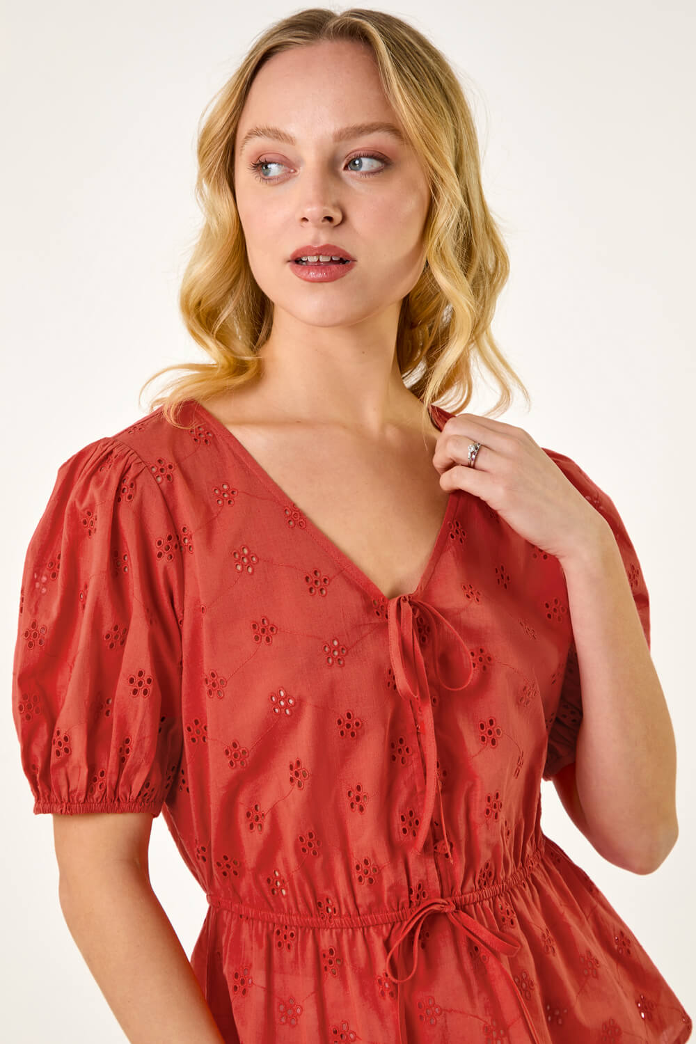 Orange Puff Sleeve Top main image 0