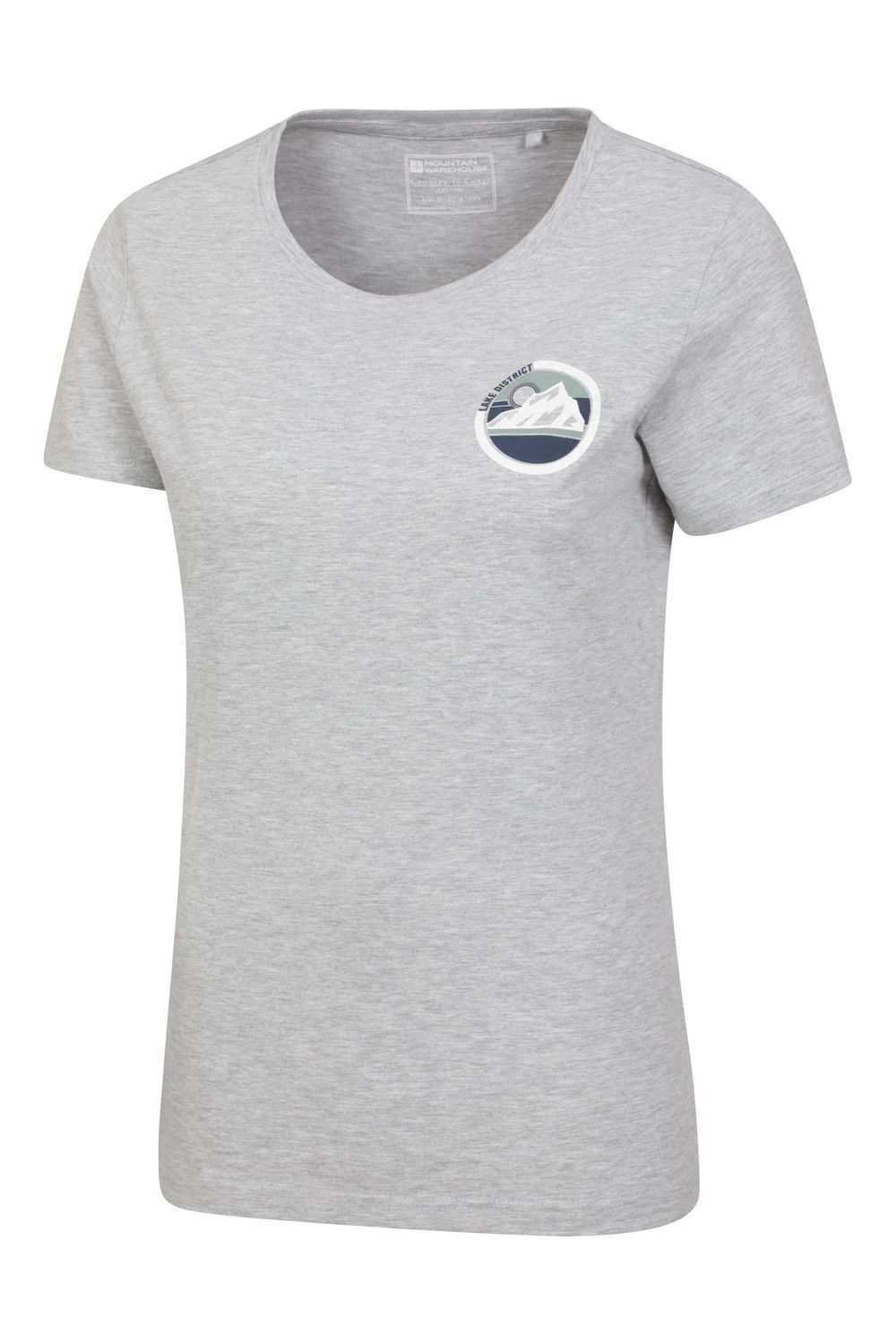Grey Lake District Tree Ring Organic TShirt, Image 3 of 4