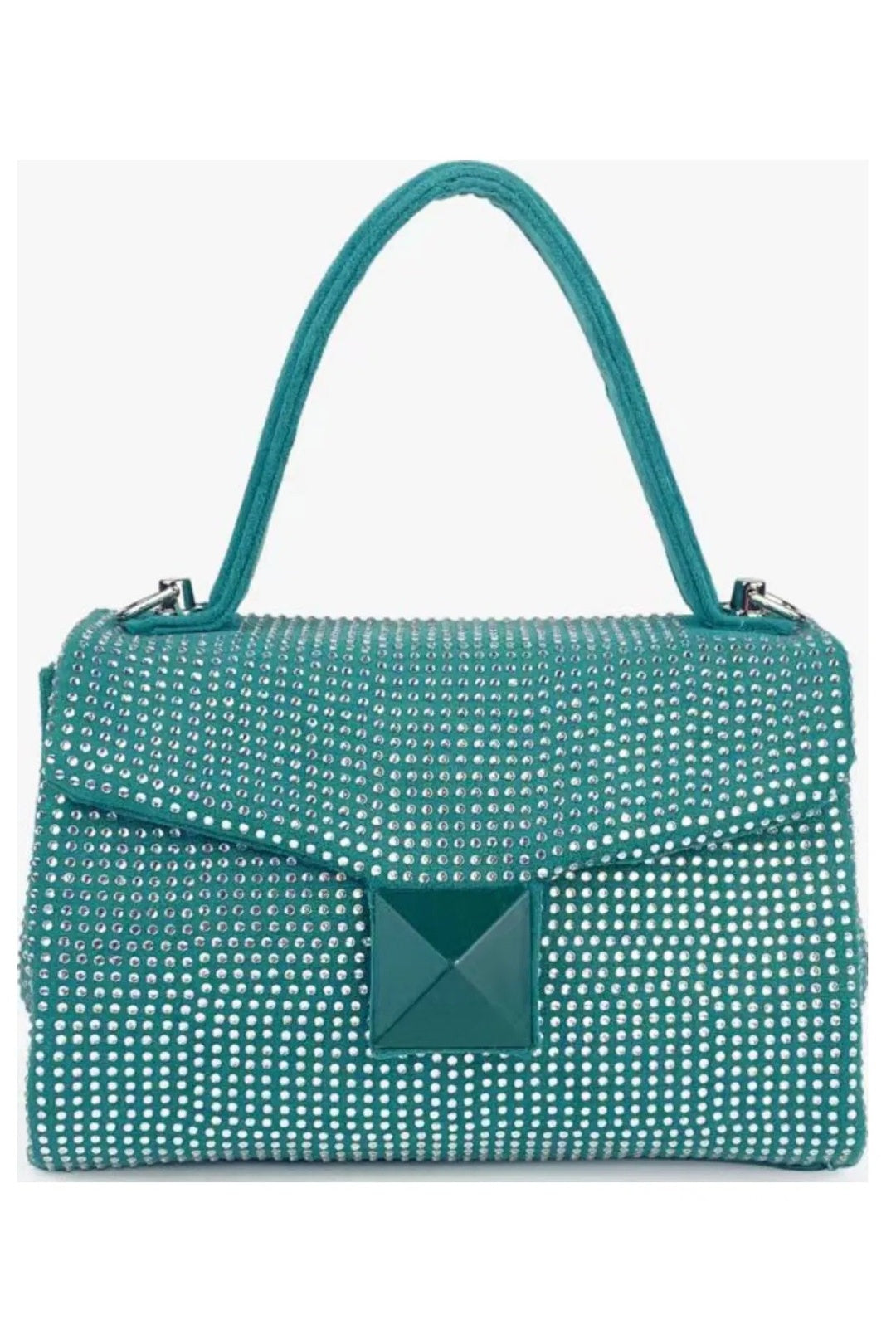 Green Green Suede Rhinestone Grab Bag, Image 3 of 3