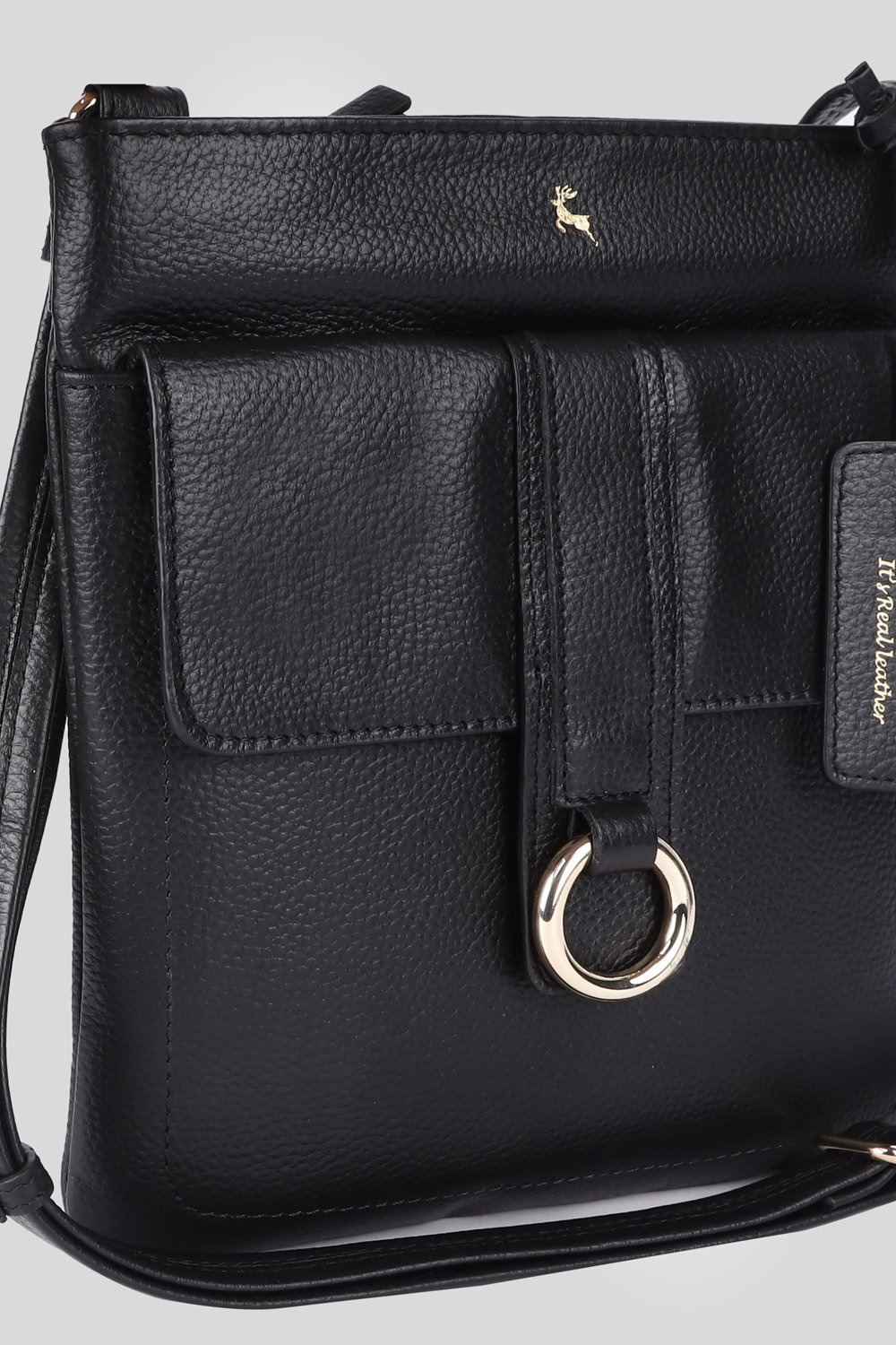 Black Ashwood Leather Black 'Heaven' Real Leather Cross Body Bag, Image 2 of 5