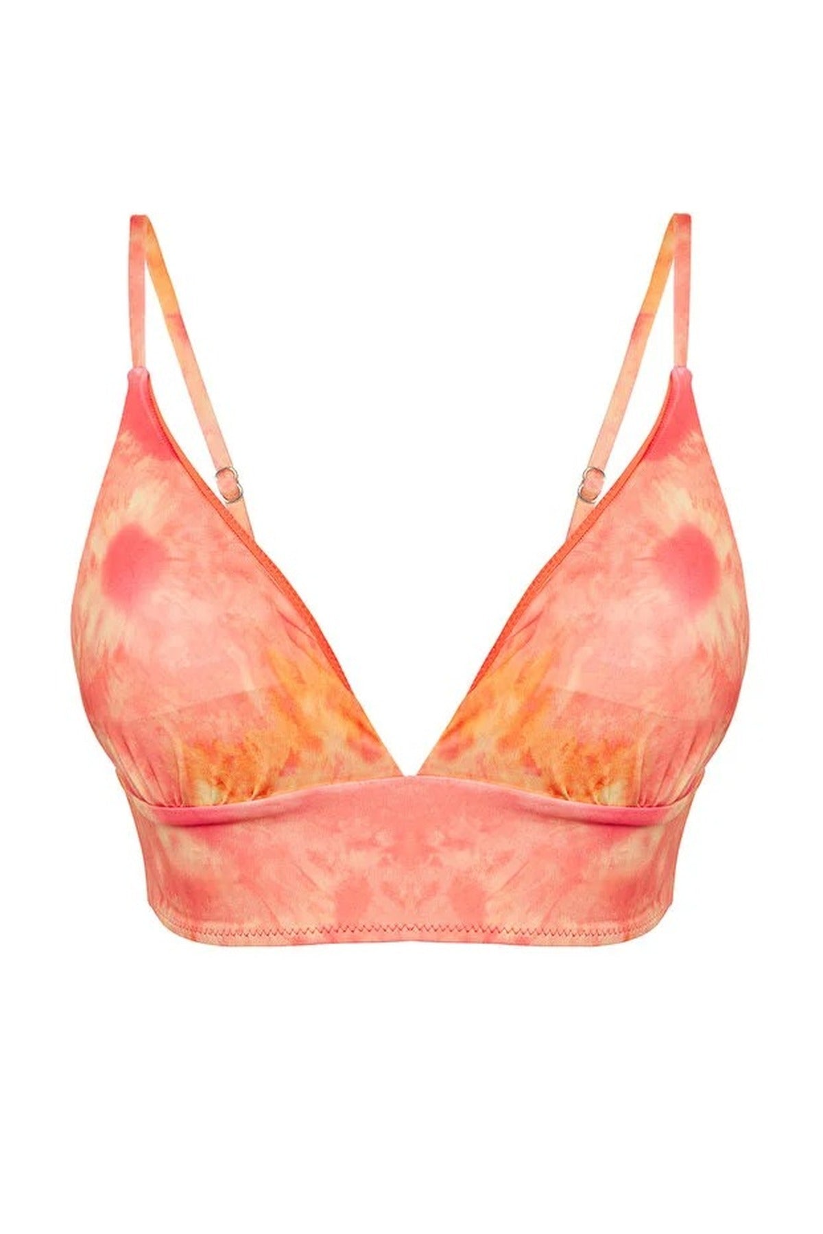 Multi Tie Dye Effect Triangle Bikini Top, Image 3 of 5