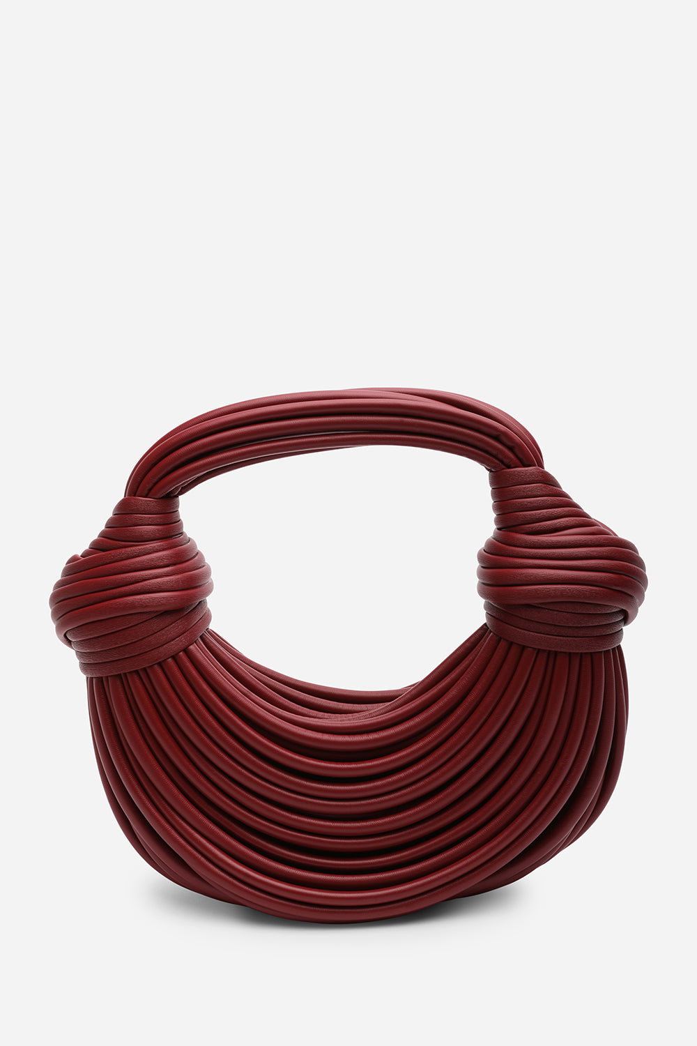 Maroon Blossom Curved Metallic Shoulder Bag, Image 1 of 6