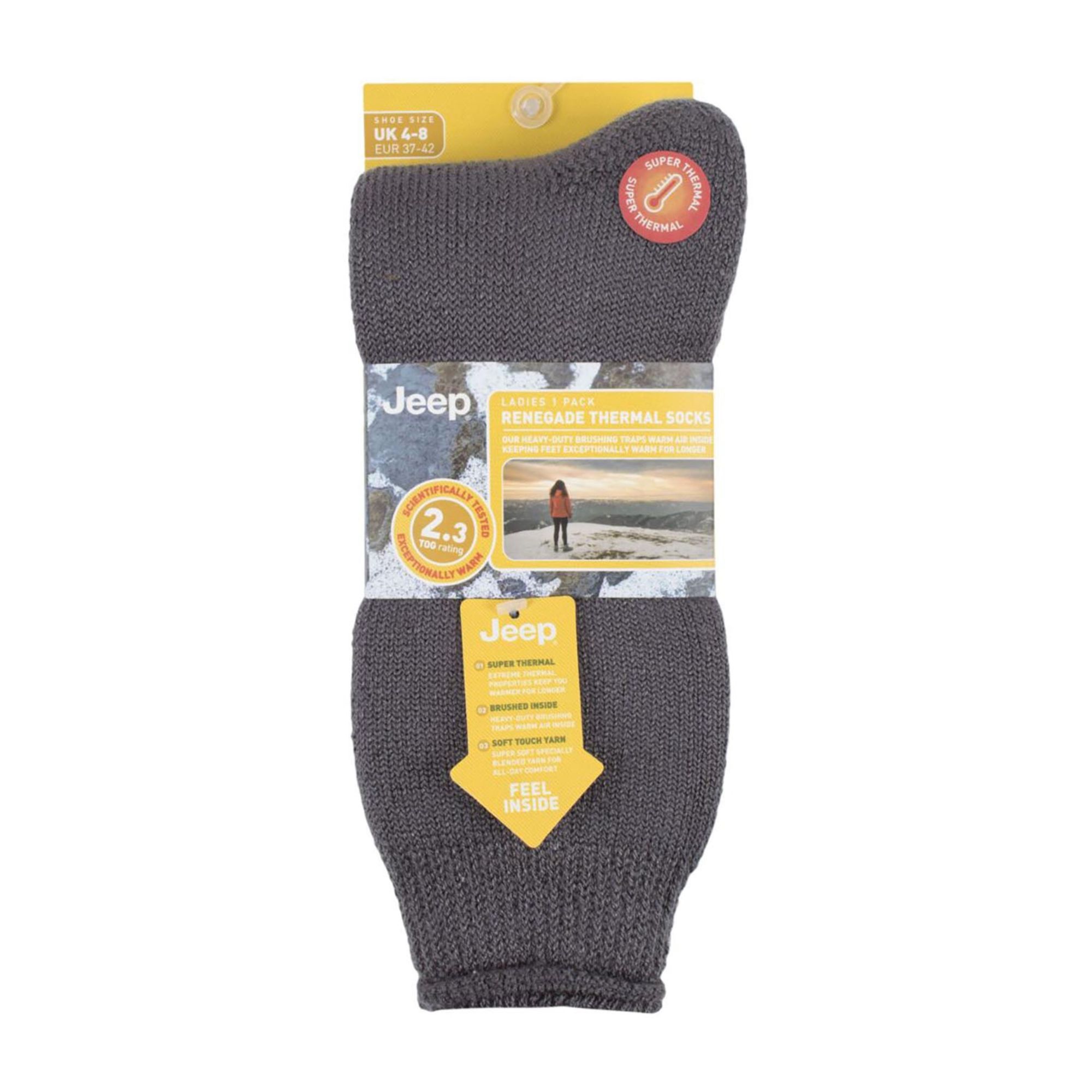 Grey Luxury Breathable Thermal Boot Sock - 1 Pack, Image 3 of 3