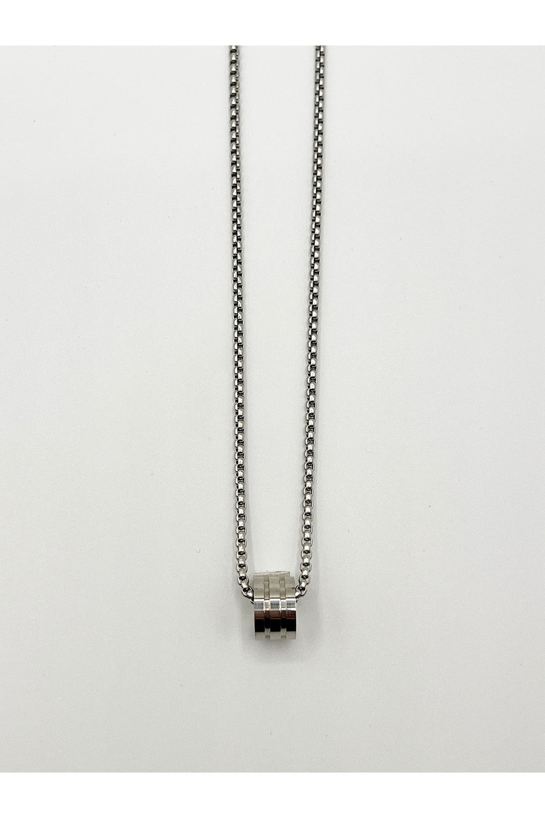Silver Chain Necklace with Ring Charm, Image 2 of 5