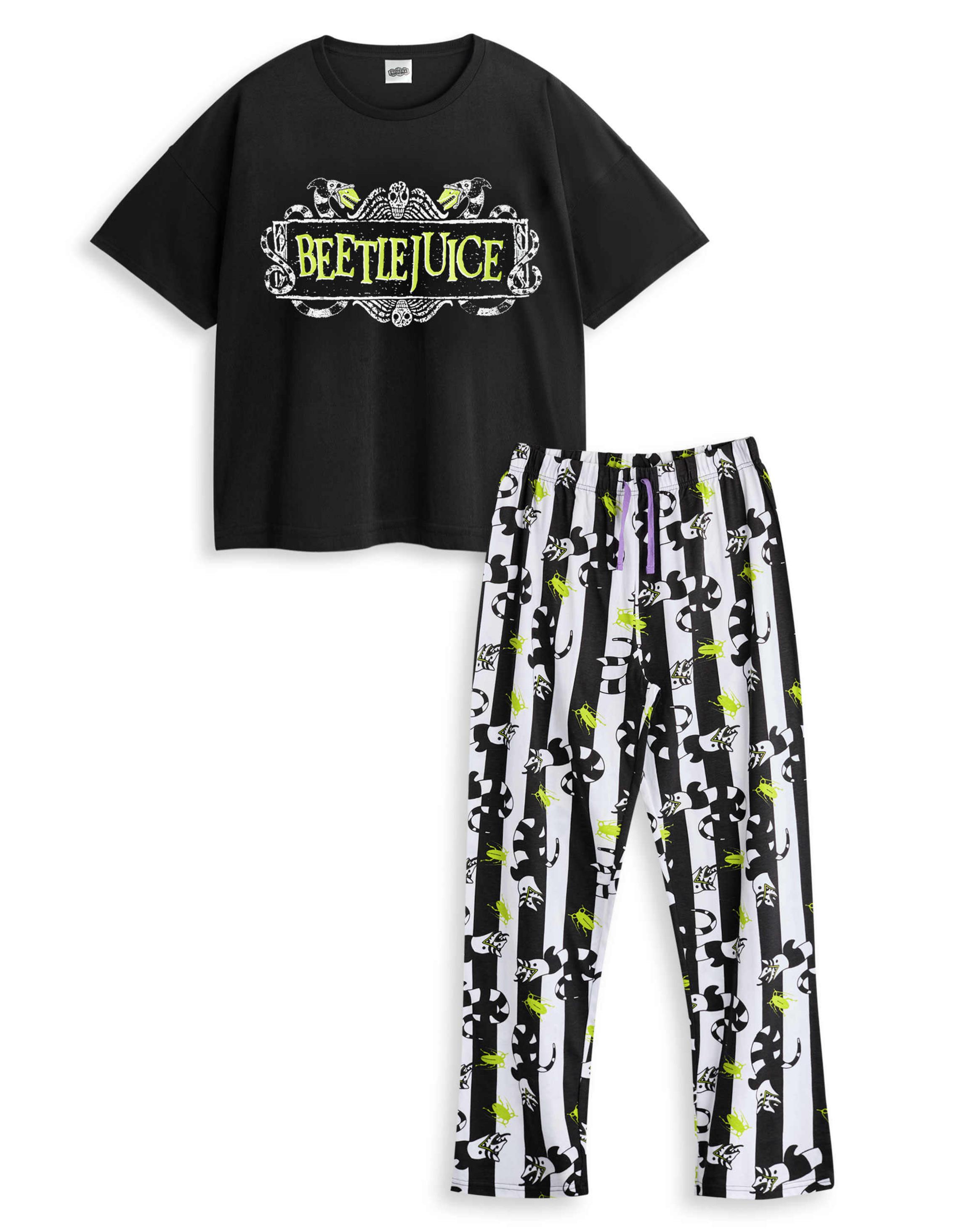 Multi Beetlejuice Logo Pyjama Set, Image 1 of 6