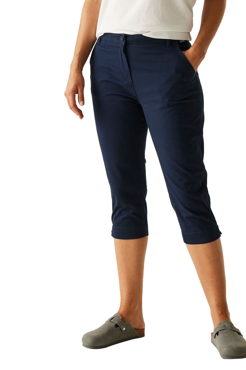 Navy Bayletta Capri Trousers, Image 1 of 5