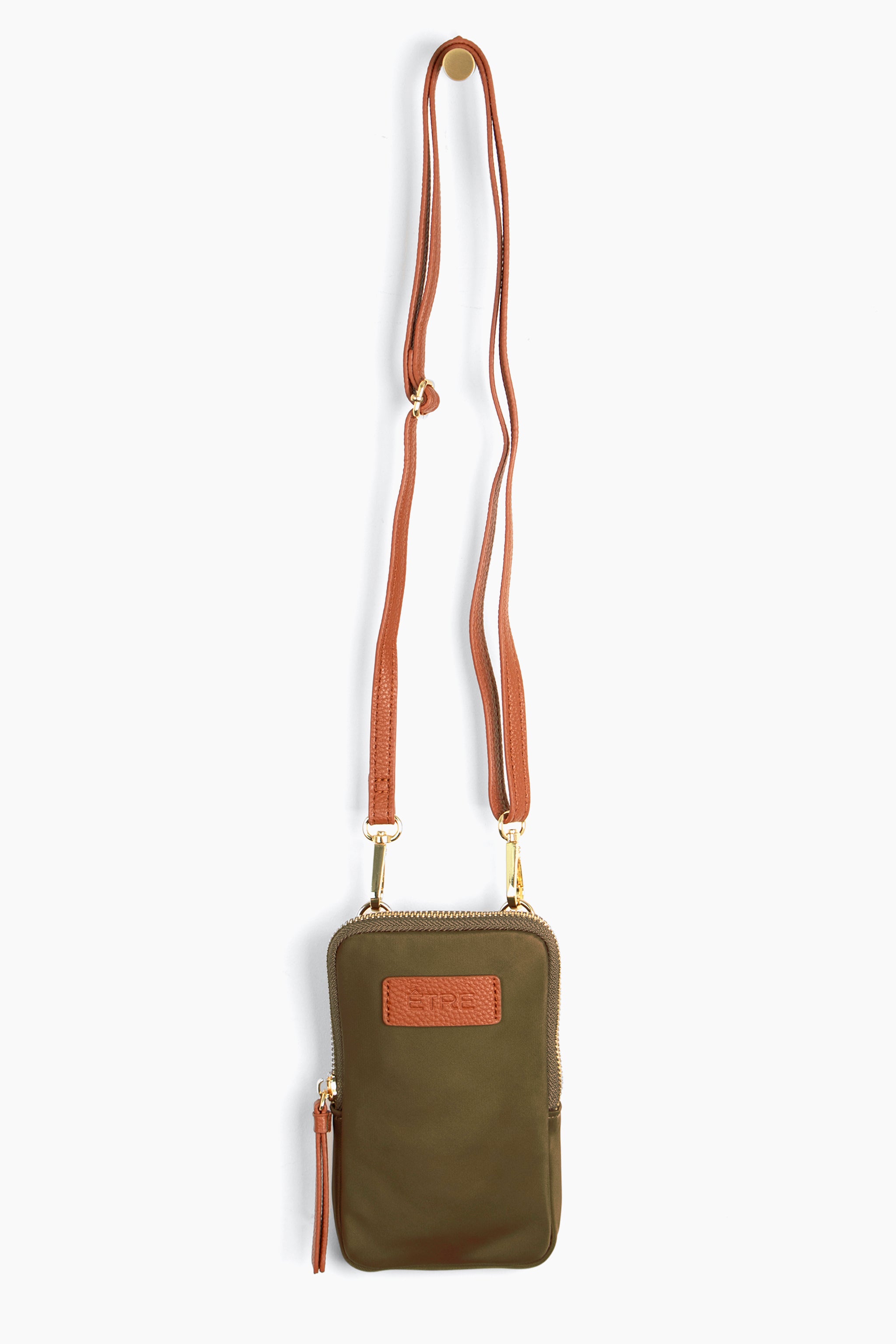 Khaki Crossbody Phone Bag, Image 1 of 3