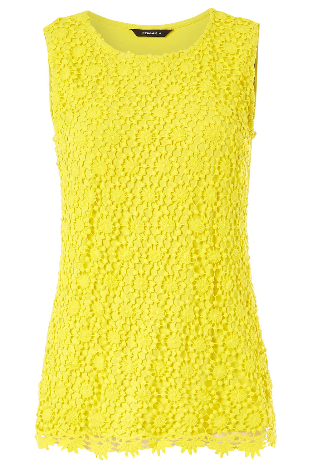 Yellow Lace Front Jersey Top, Image 6 of 5