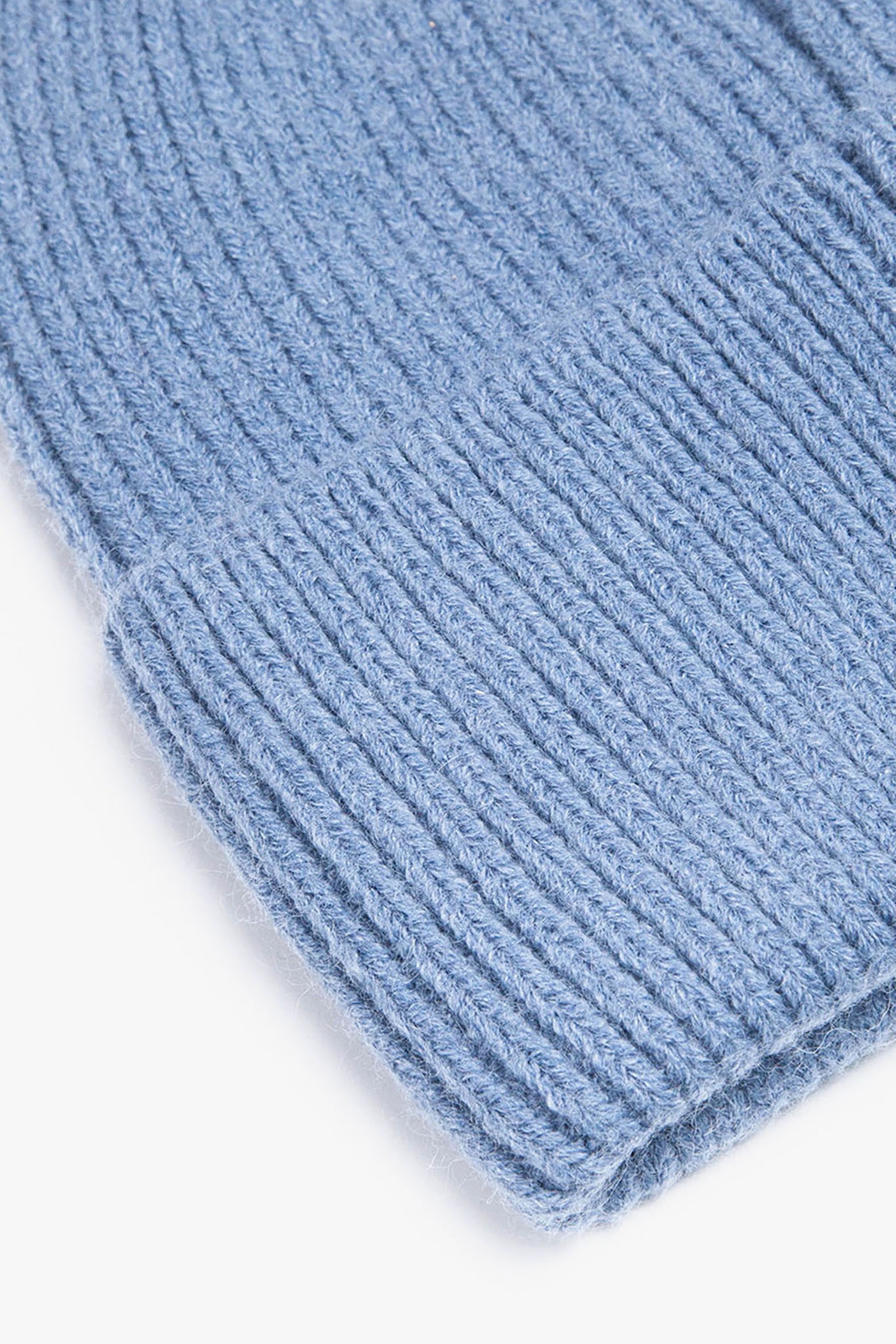 Blue Plain Winter Beanie Hat, Image 3 of 3