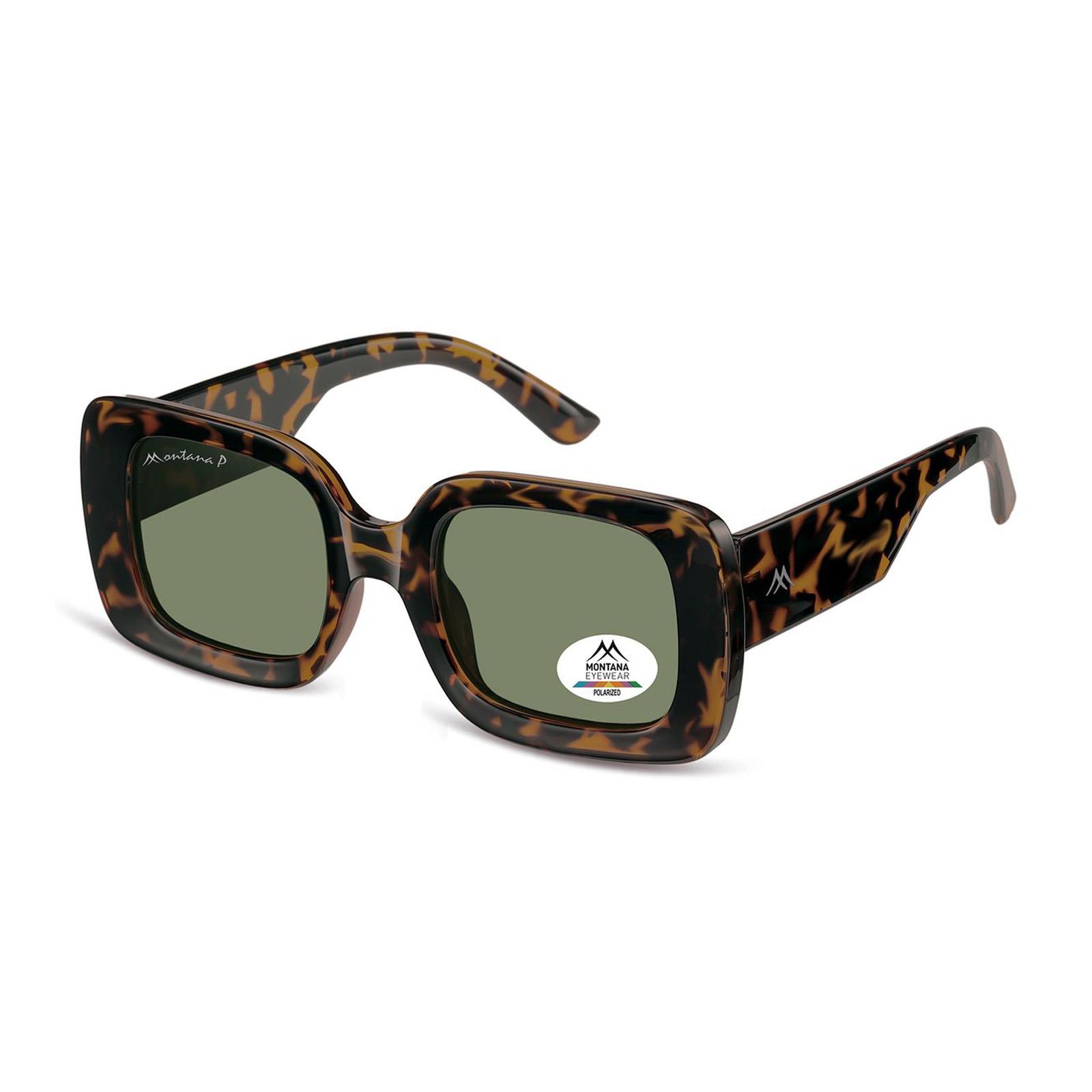 Brown Montana Brown Square Tortoise Green Polarized MP68, Image 2 of 3