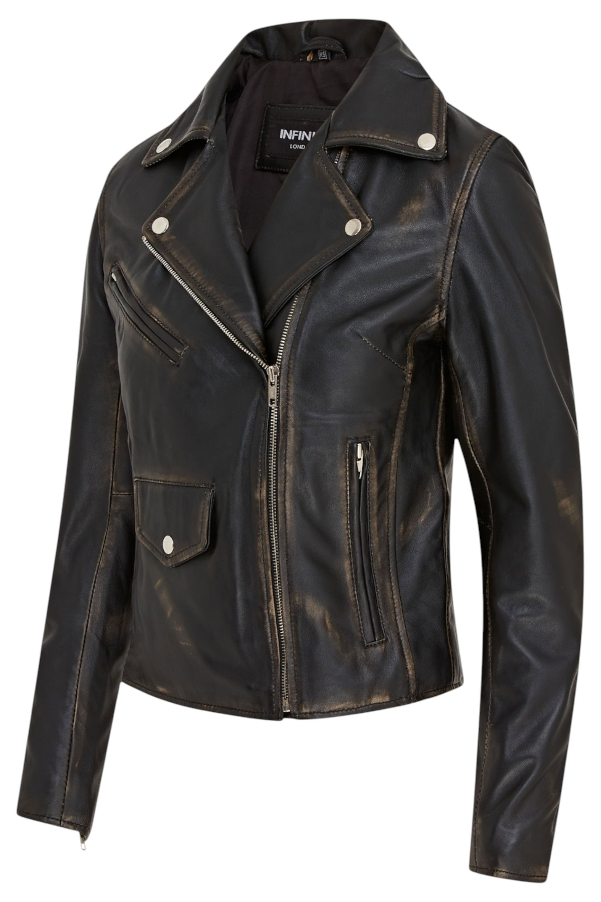 Tortoishell Infinity Leather Tortoishell Classic Brando Biker Leather Jacket, Image 4 of 8