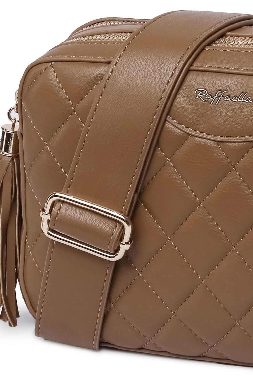 Brown Quilted Cross Body Camera Bag, Image 2 of 2