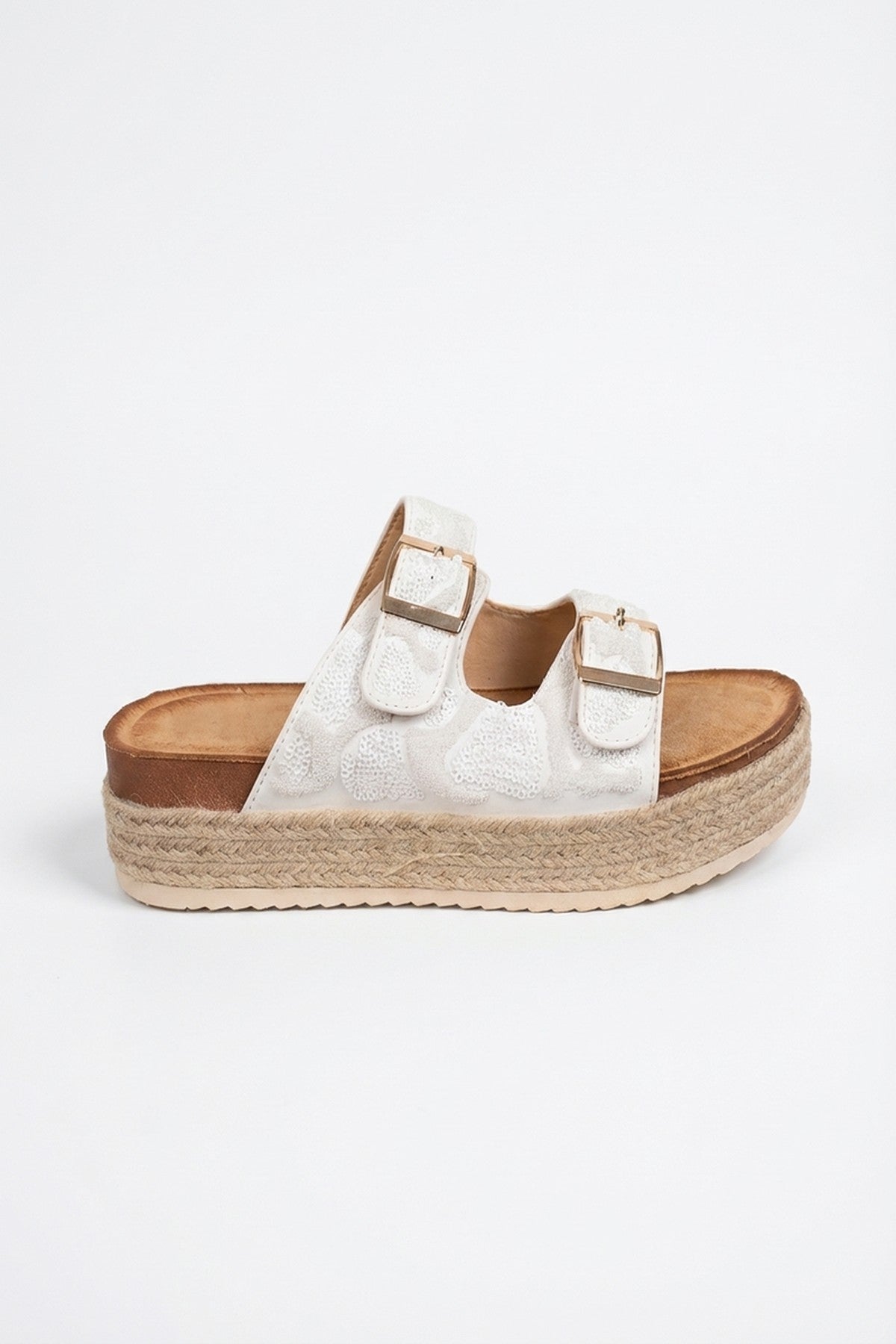 White iKrush White Isla Womens Sequin Platform Espadrille Sandals, Image 4 of 6