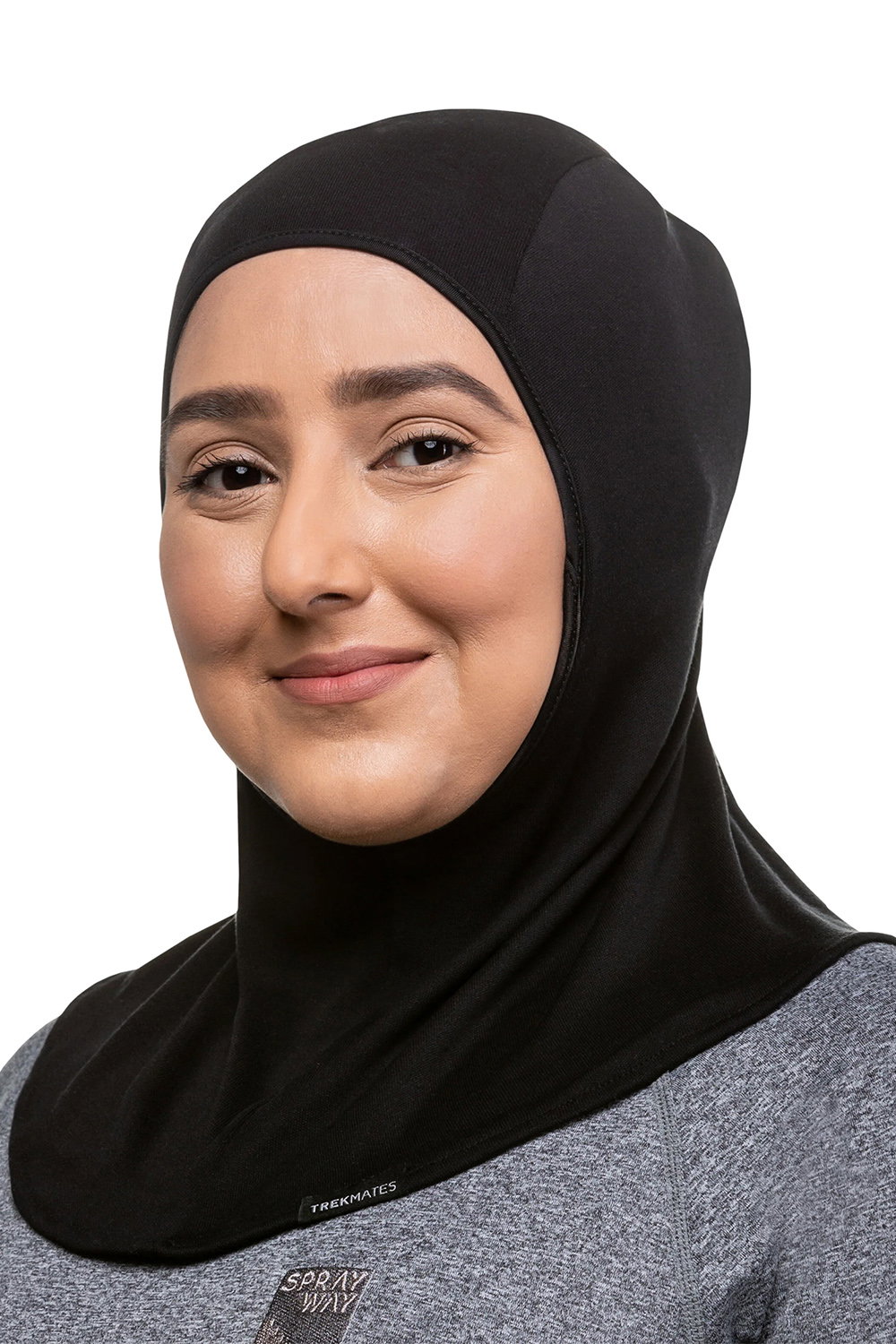 Black Wo Silk Hijab Liner for Hiking, Image 3 of 5