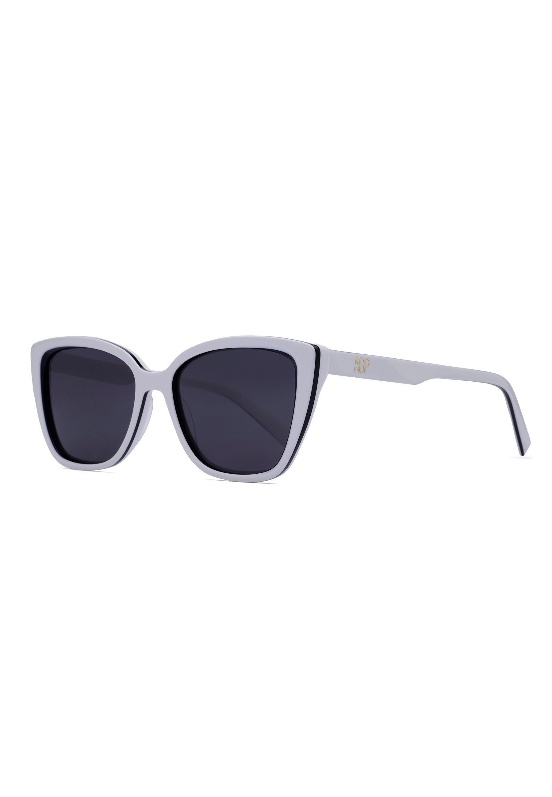 White Sculpted Cat-Eye Glam Sunglasses