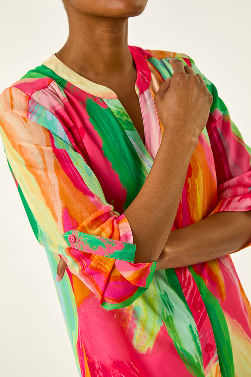 Tyler Blouse - Brown/Pink Abstract main image 1