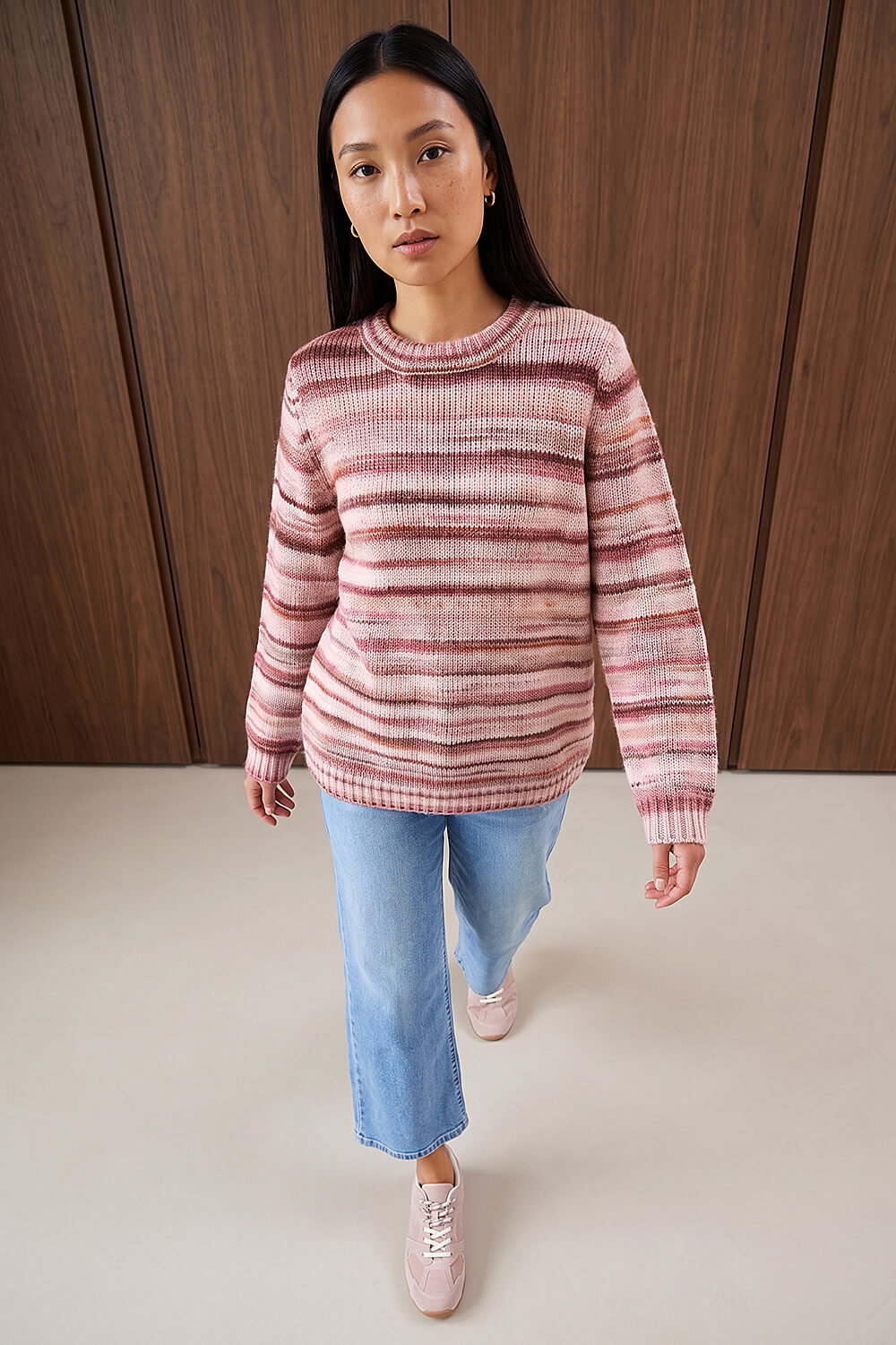 Pink Spacedye Crew Sweater, Image 4 of 4