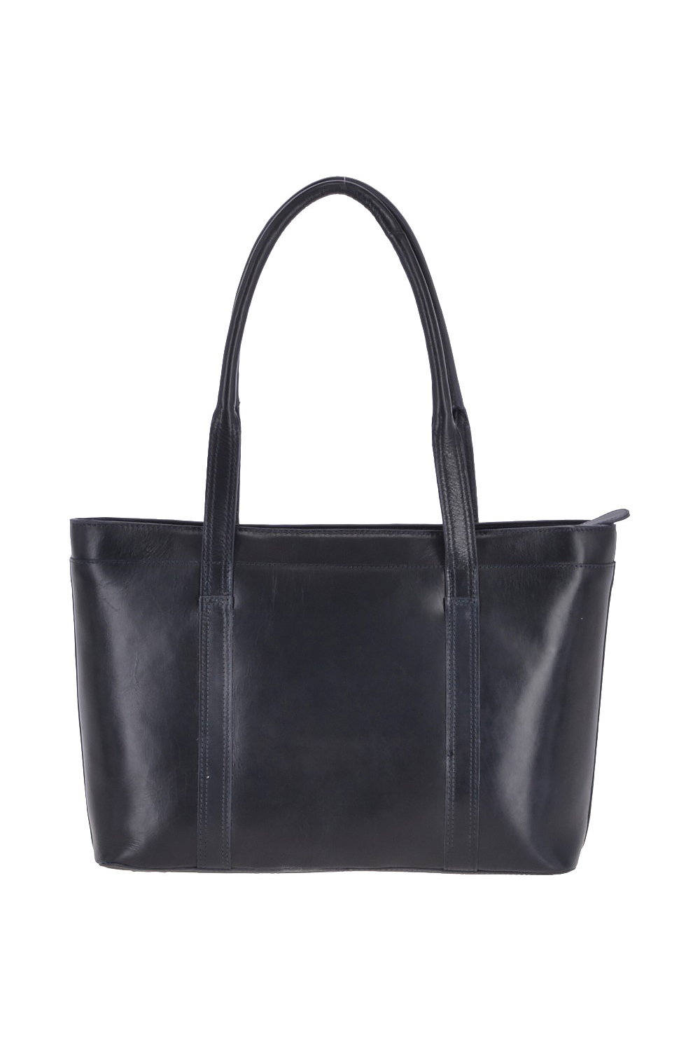 Navy Ashwood Leather Navy Vegetable Tanned Real Leather Tote Bag, Image 3 of 3