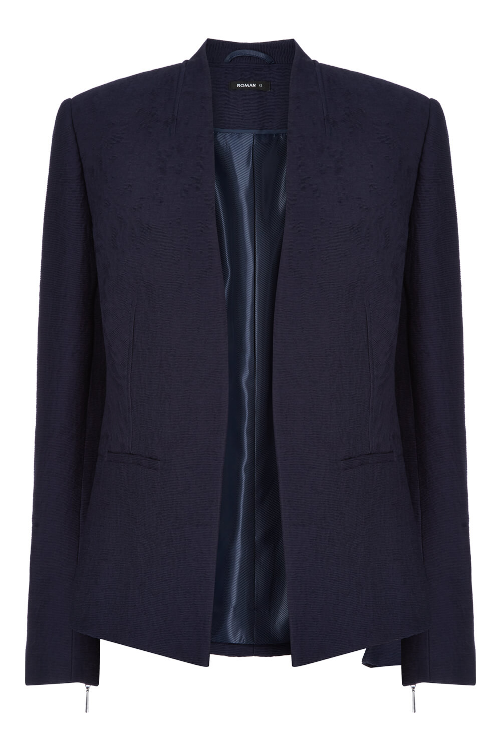 Navy Pleat Tailored Jacket, Image 6 of 5