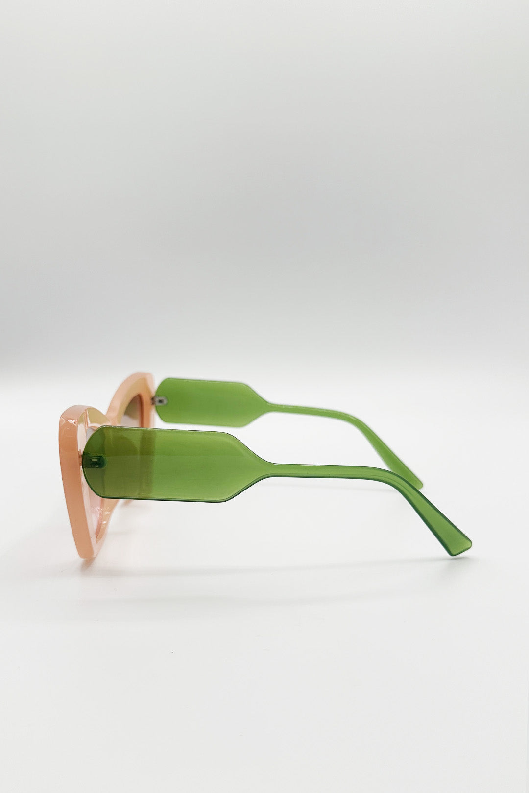 Multi Cat Eye Sunglasses in Pink Green, Image 4 of 4