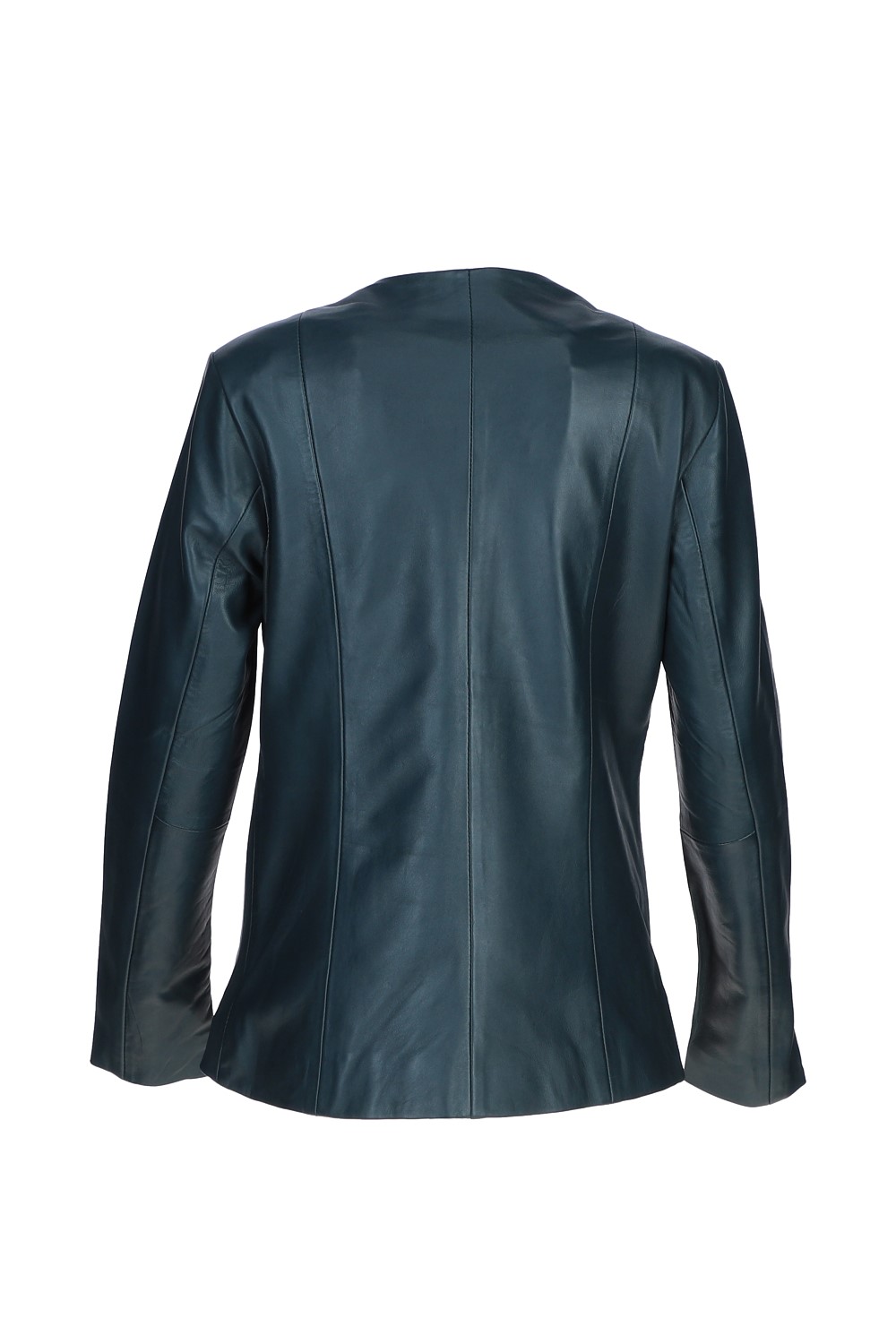 Navy Ashwood Leather Navy Real Leather Casual Collarless Jacket, Image 4 of 5