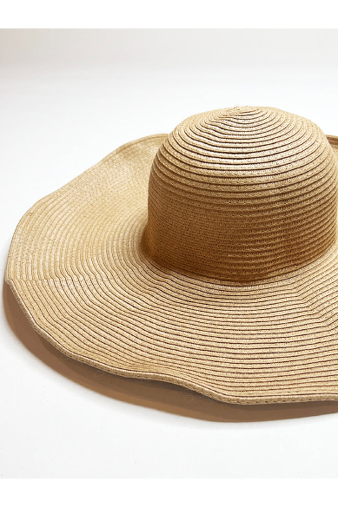 Tan SVNX Tan Oversized Straw Summer Hat, Image 3 of 3