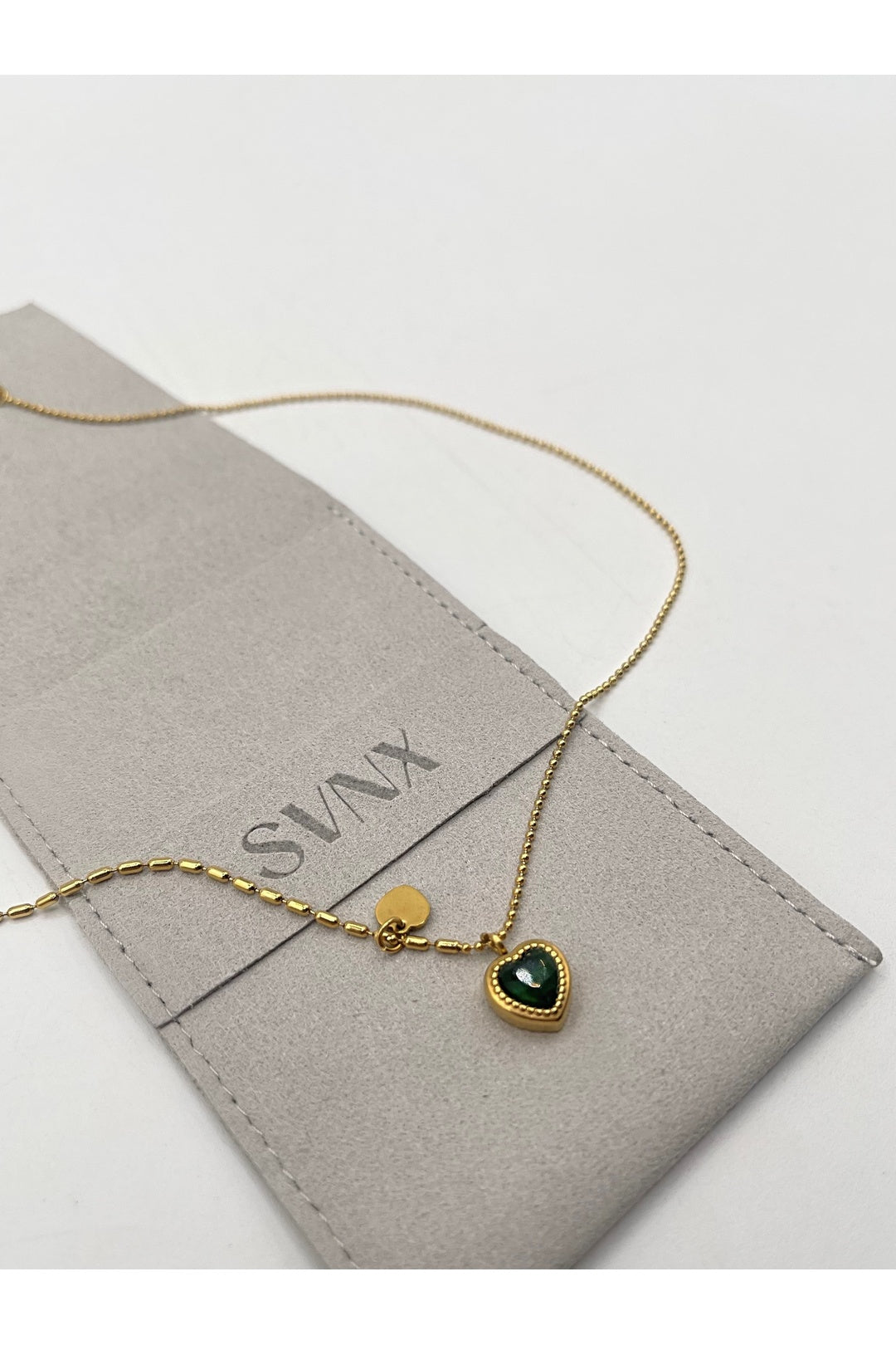 Green Emerald Green Heart Necklace, Image 3 of 3
