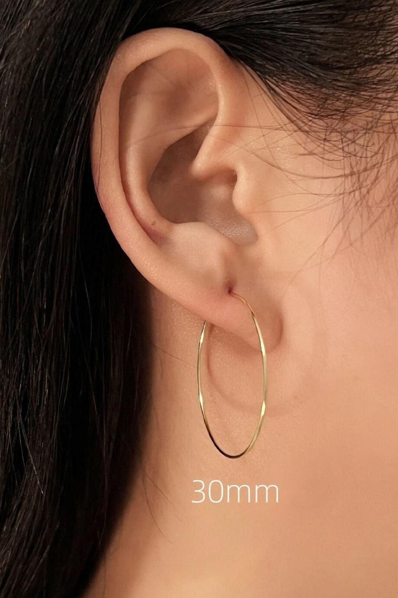 Gold 14K Gold Plated Thin Hoops, Image 6 of 8
