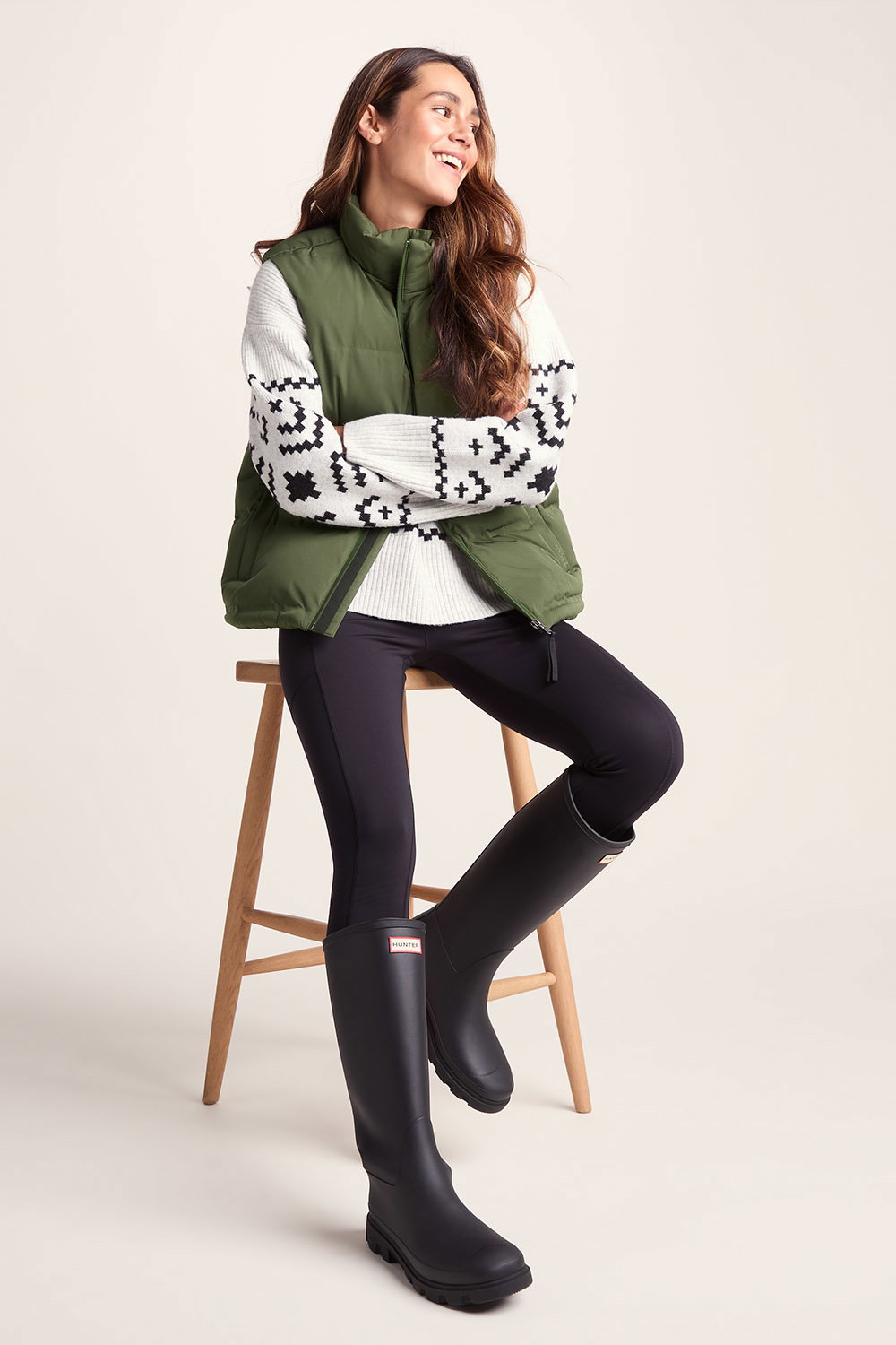 Dark Green Elyna Shower Resistant Insulated Gilet, Image 2 of 6