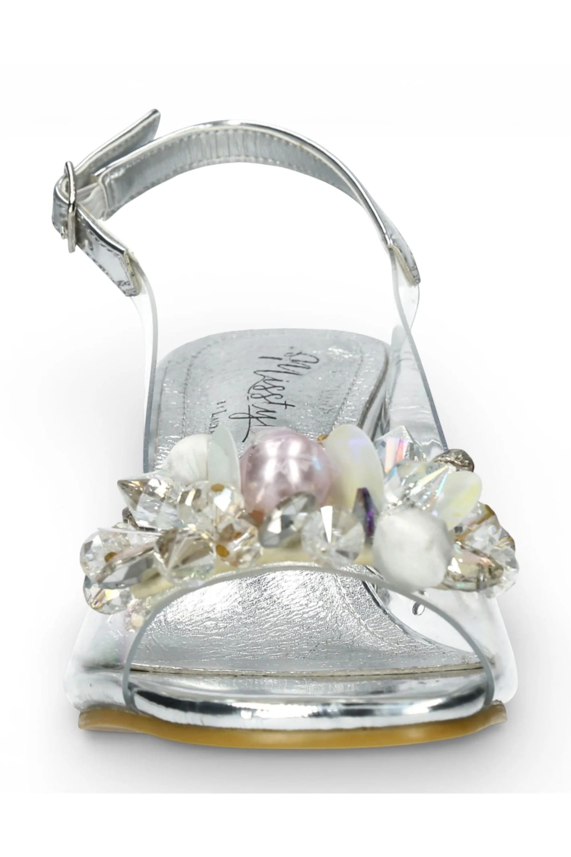 Silver Womens Block Heel Sandals - Marlene 12, Image 4 of 7