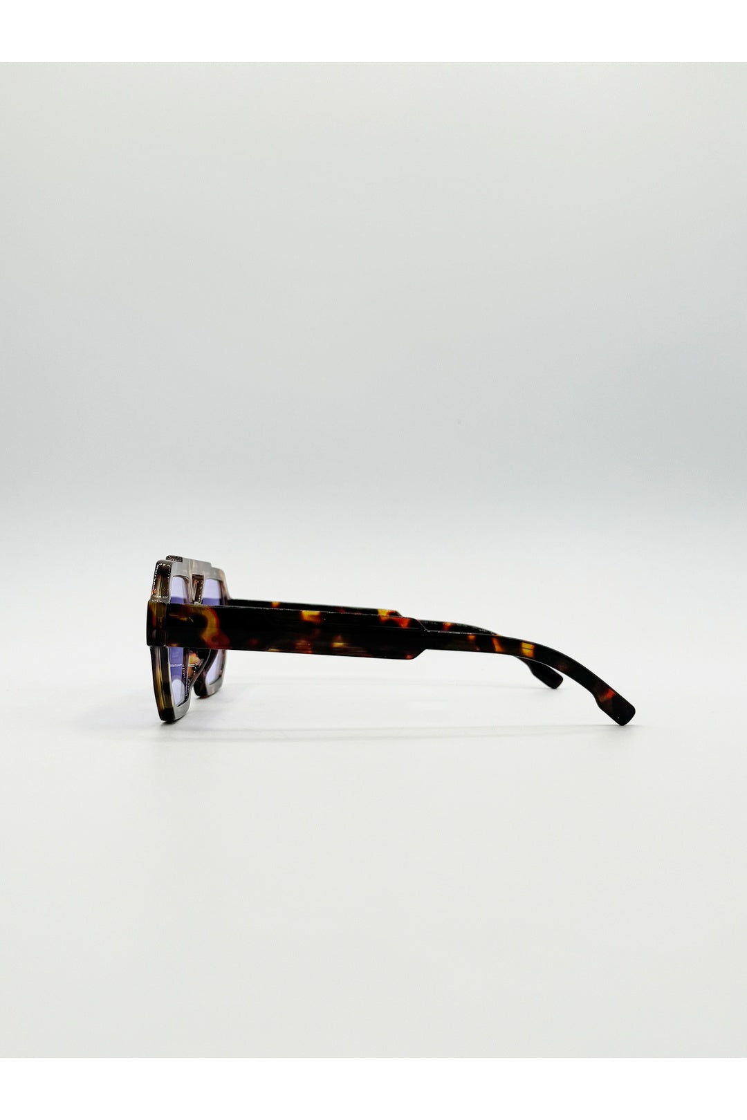 Dark Brown Angular Navigator Sunglasses, Image 3 of 4