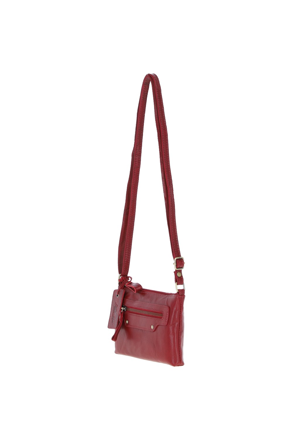 Red Genuine Leather Crossbody Bag, Image 4 of 6