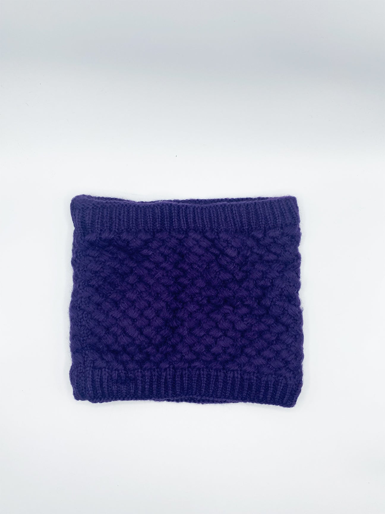 Blue Fleece Lined Textured Neck Warmer in Blue, Image 1 of 3
