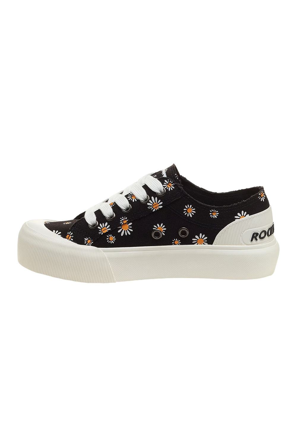 Black Jazzin Monroe Daisy Canvas Trainers, Image 3 of 5
