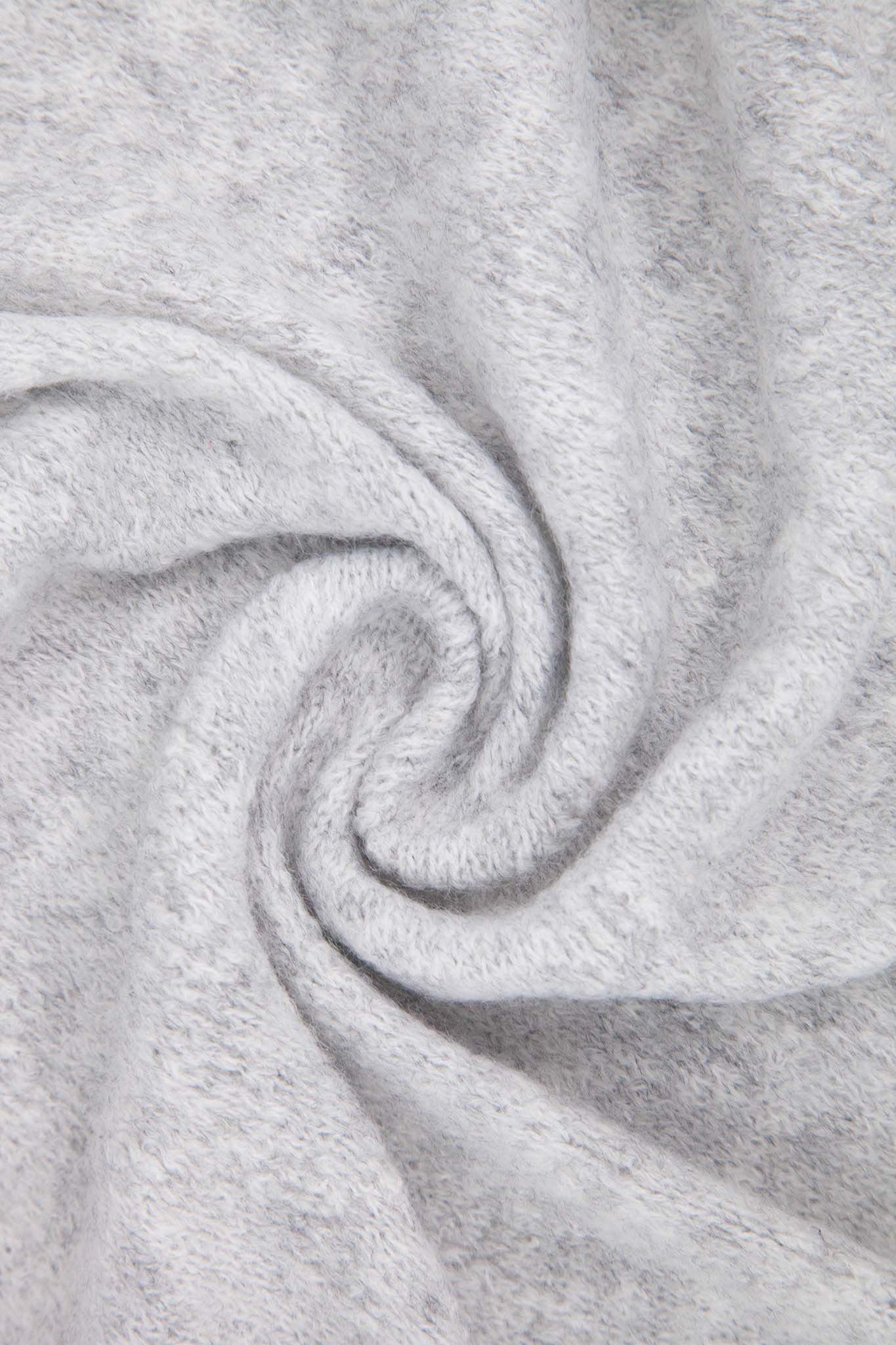 Light Grey Plain Wool Blend Winter Scarf, Image 4 of 4