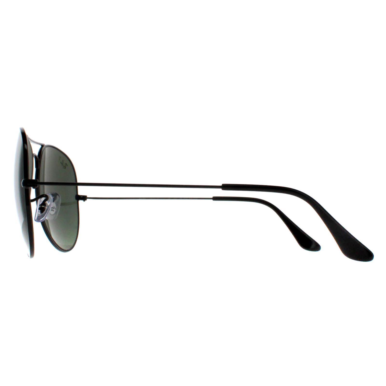 Black Aviator Black Green Polarized Aviator 3025 Sunglasses, Image 3 of 6
