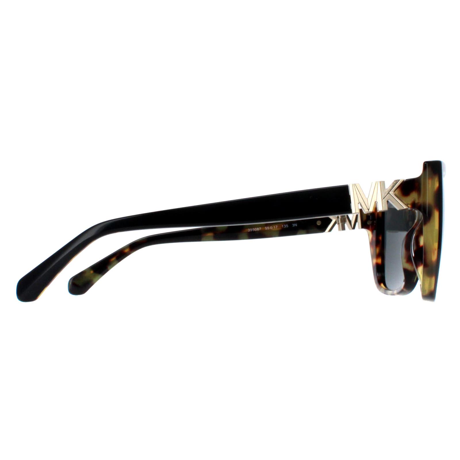 Black Michael Kors Black Rectangle Bi Layer Black Amber Tortoise Dark Grey MK2199 Acadia, Image 4 of 4