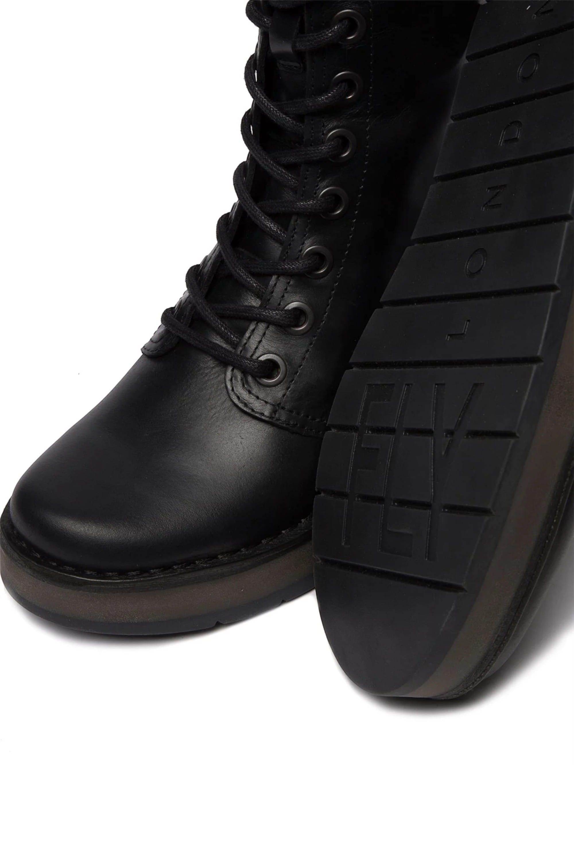 Black Womens Leather Ankle Dress Boots-RAMI043, Image 5 of 5