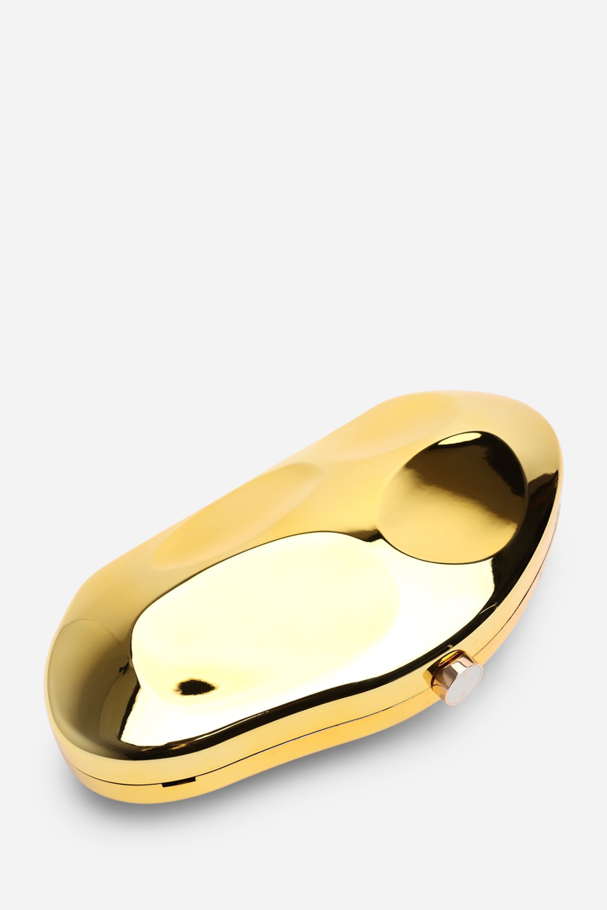Gold Nude Sculpted Evening Clutch Bag, Image 3 of 6