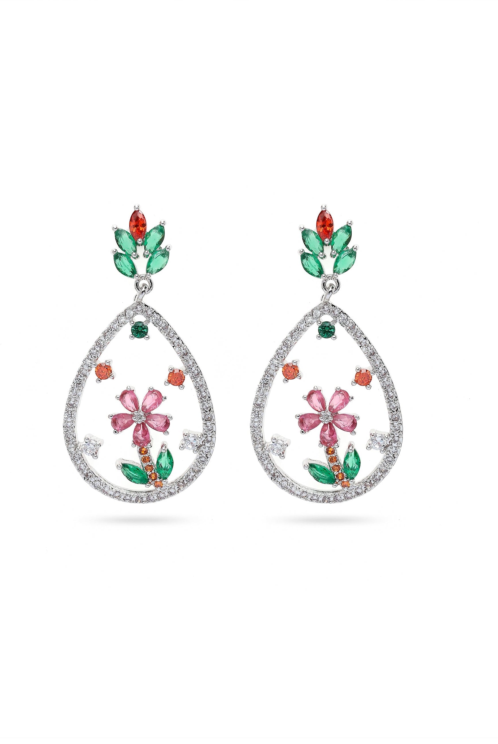 Multi Floral Drop Earrings