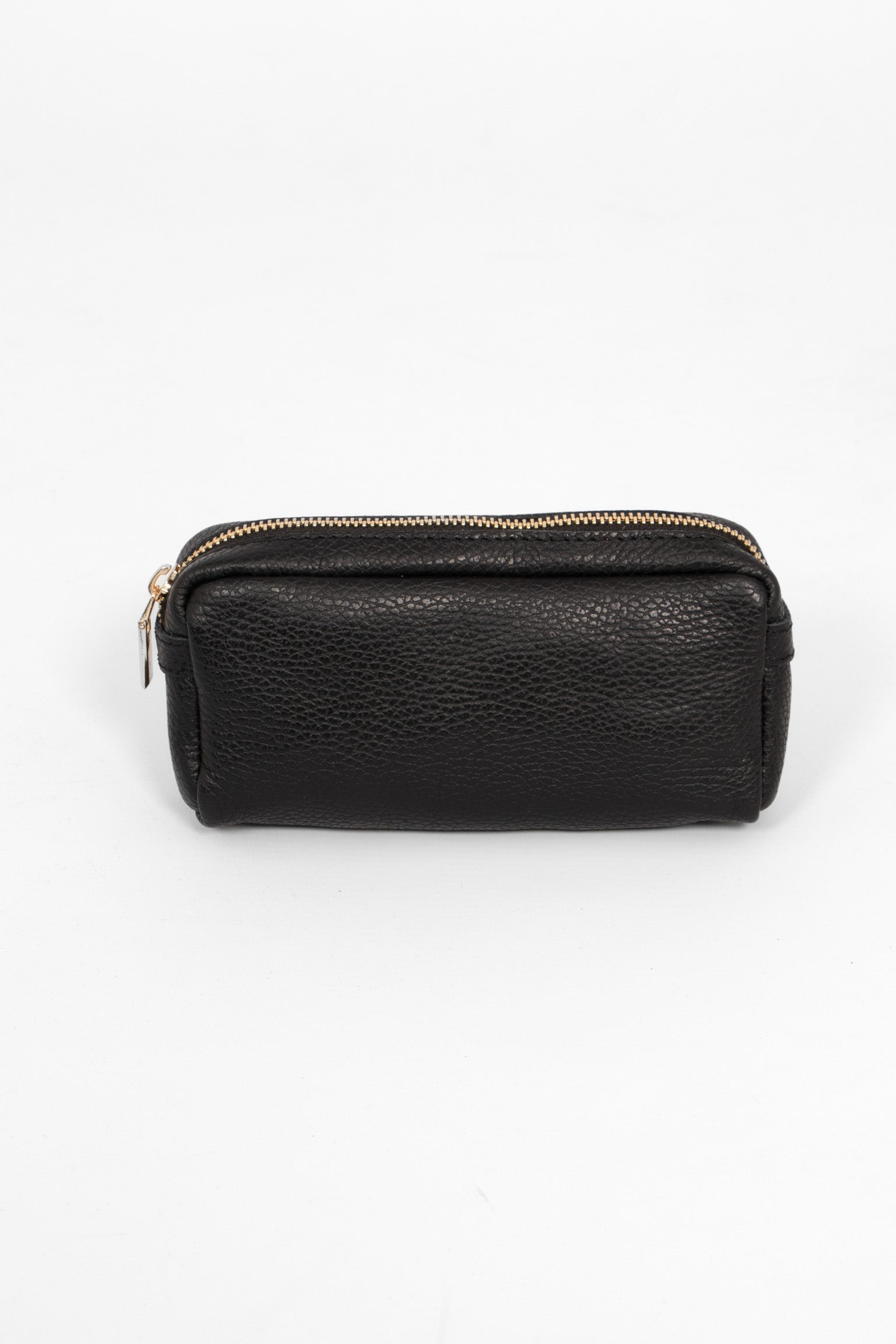 Black Italian Leather Cosmetic Bag, Image 1 of 2