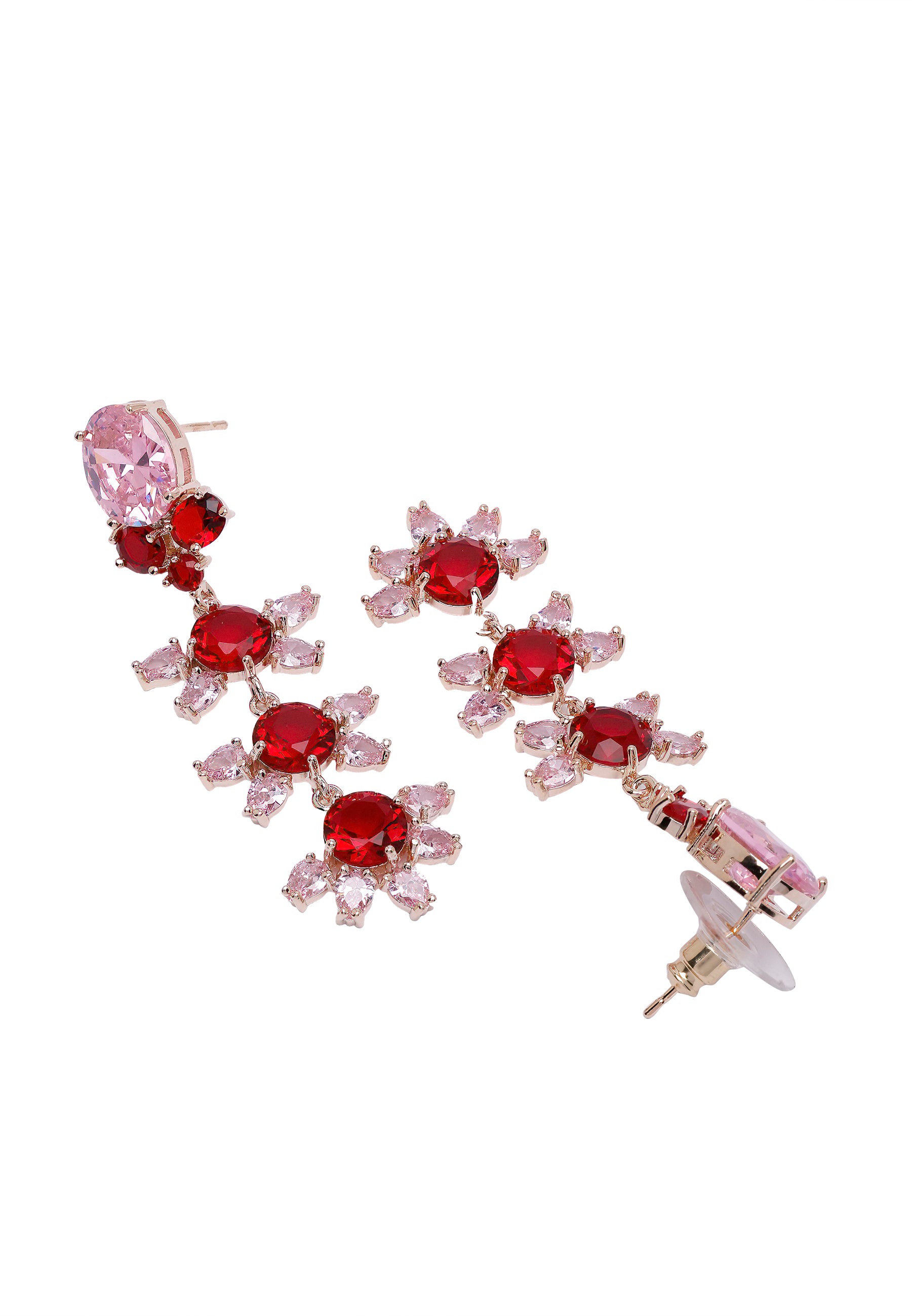 Pink Diva Floral Dangle Earrings, Image 3 of 5