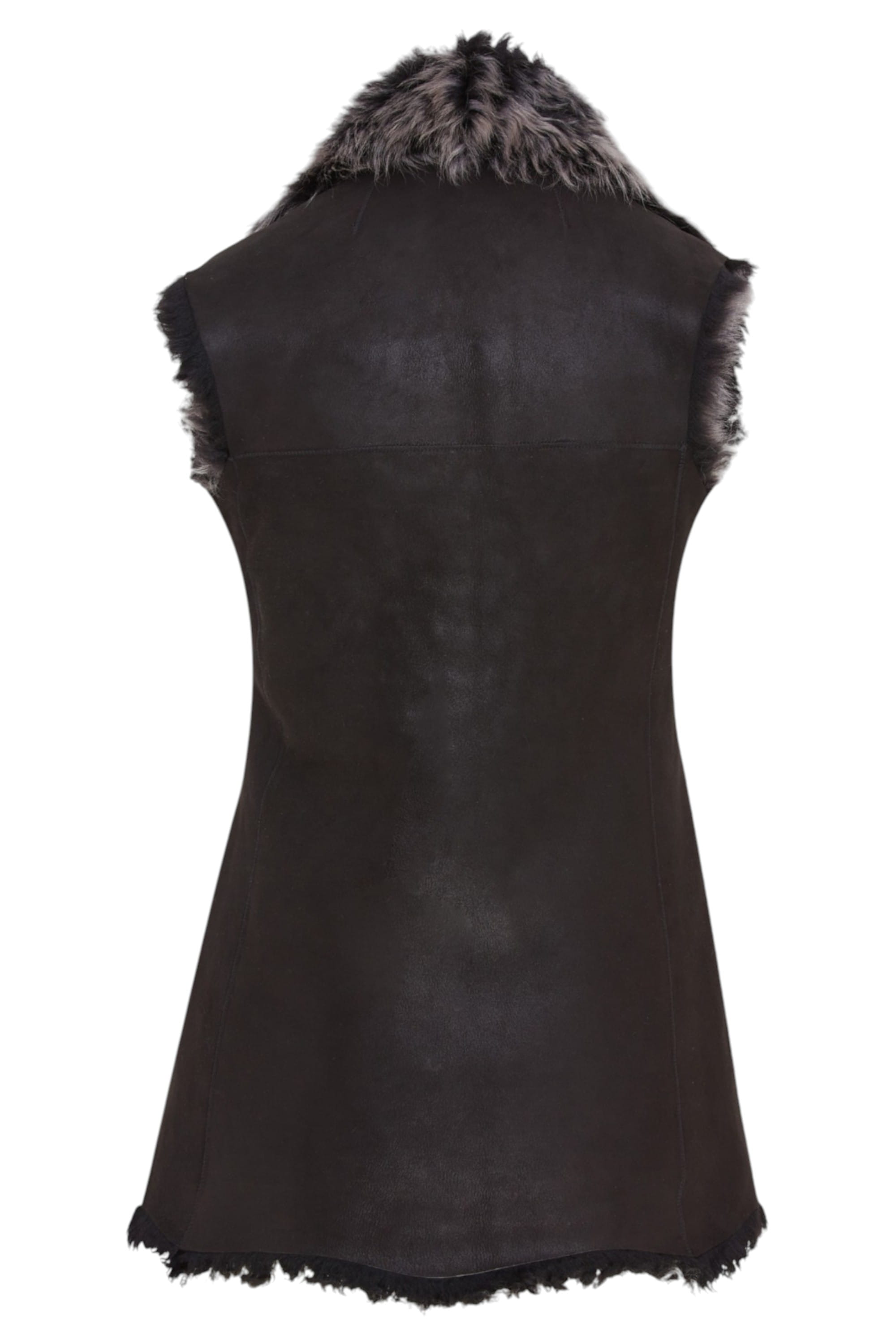 Black Toscana Shearling Sheep Leather Gilet, Image 4 of 6