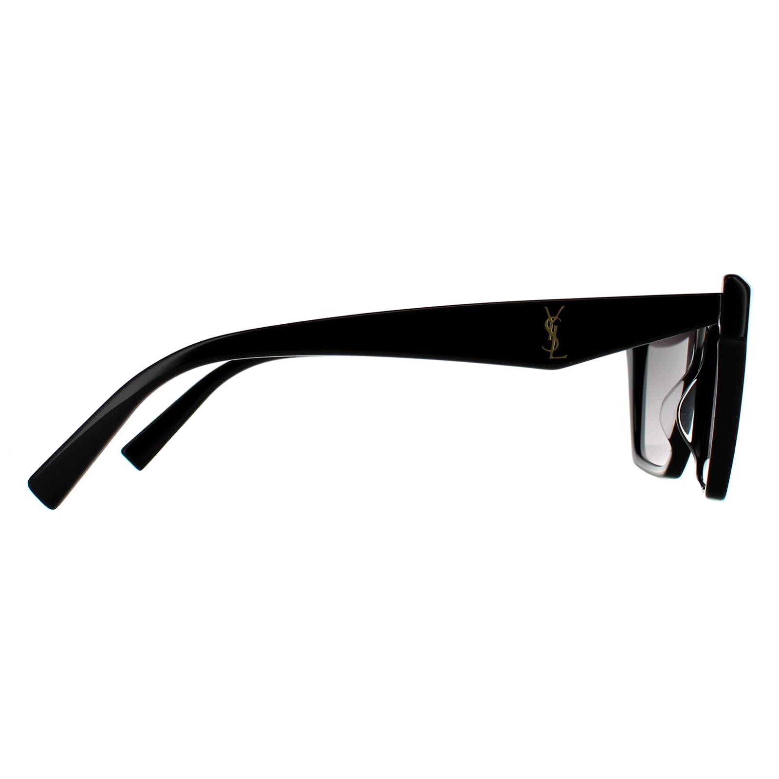 Black Saint Laurent Black Cat Eye Black Grey Gradient Sunglasses, Image 4 of 6