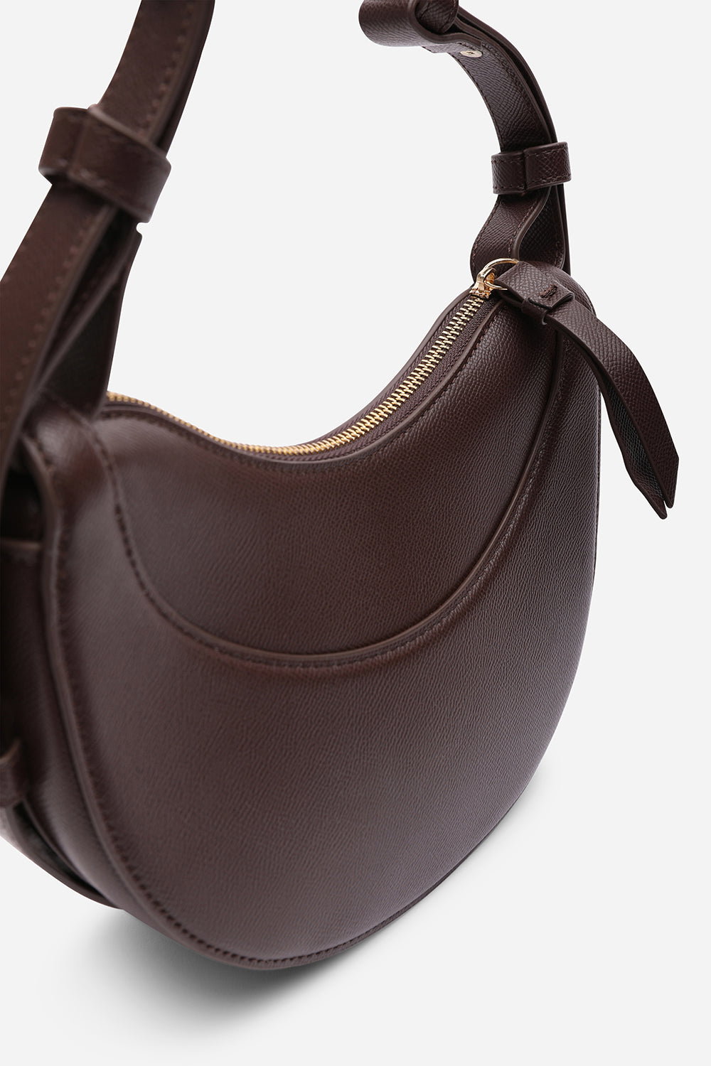 Dark Brown Envie Crescent Faux Leather Shoulder Bag, Image 4 of 6