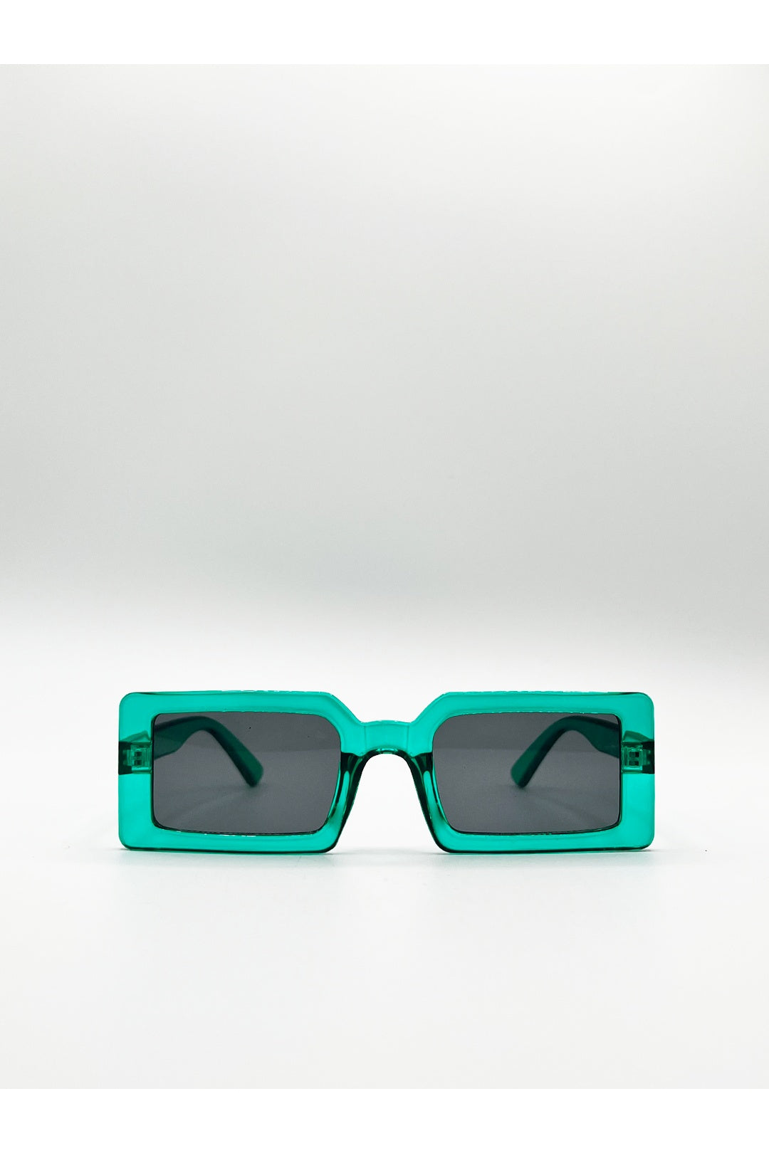 Blue Light Blue Oversized Rectangle Plastic Frame Sunglasses, Image 1 of 7